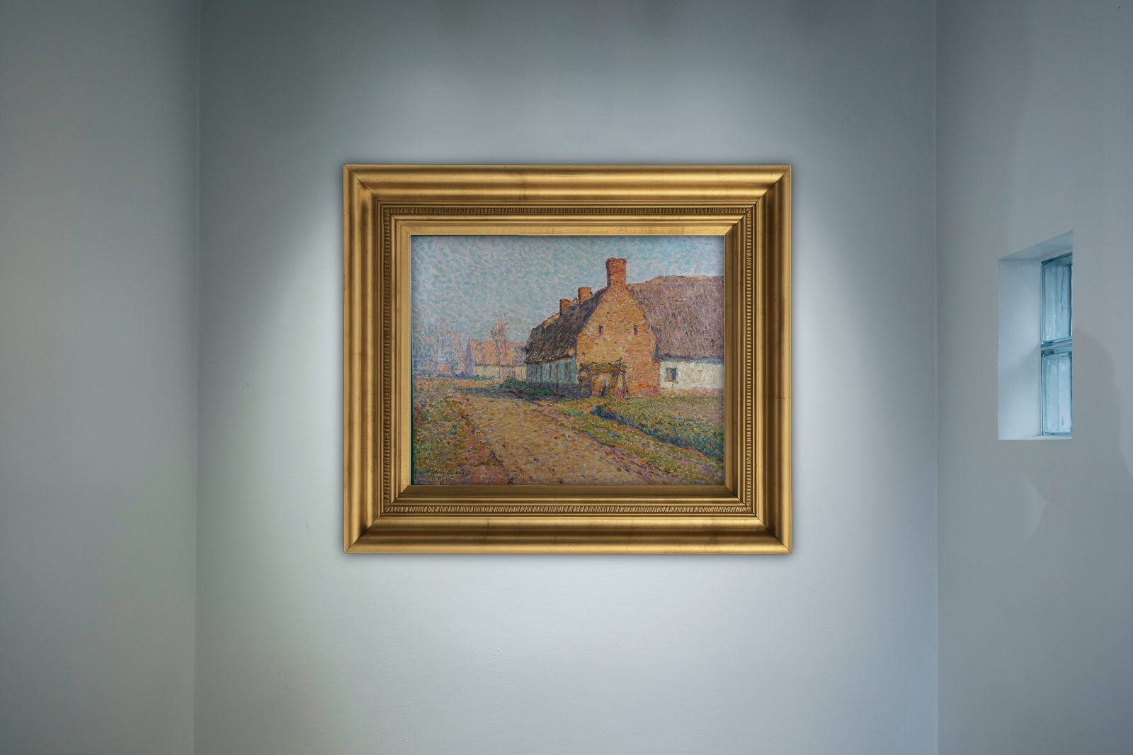 Early 20th Century French Impressionist Painting By Emile Ancelet – ‘Maison Au Soleil Près De Santes’
