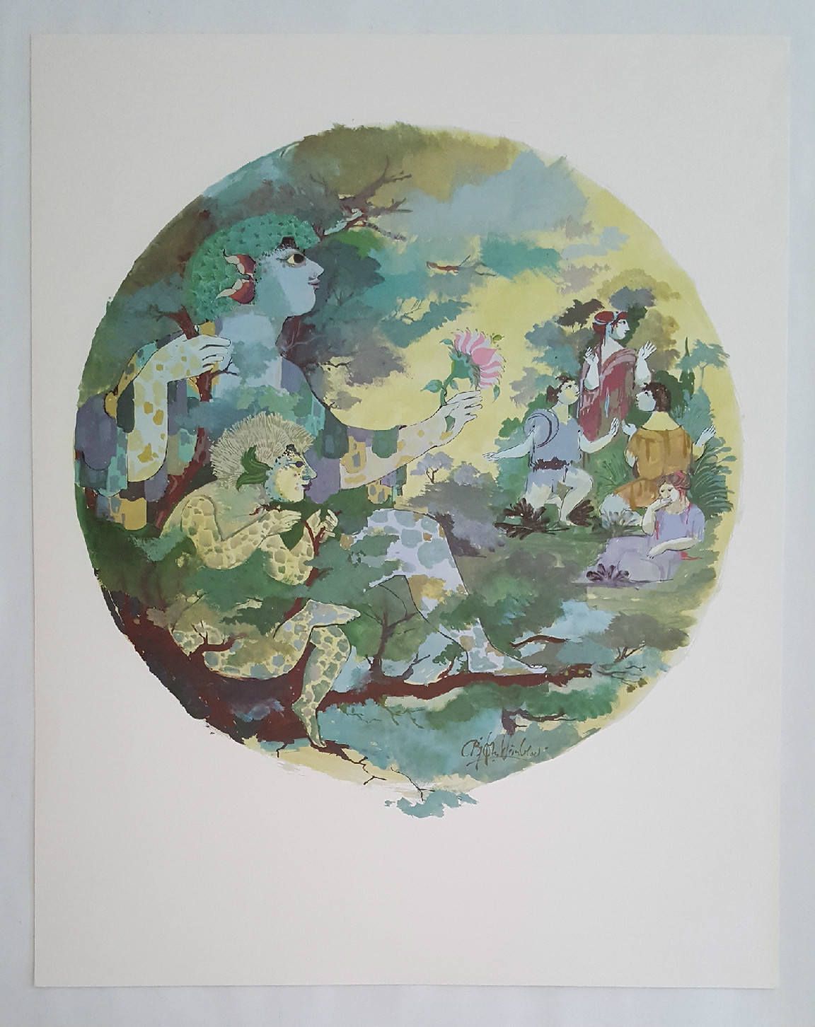1970s Wiinblad God Of Faunus II   Original Vintage Poster photo furniture