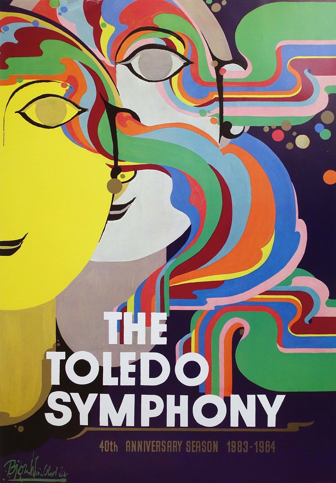 1983 Wiinblad's "The Toledo Symphony"   Original Vintage Poster