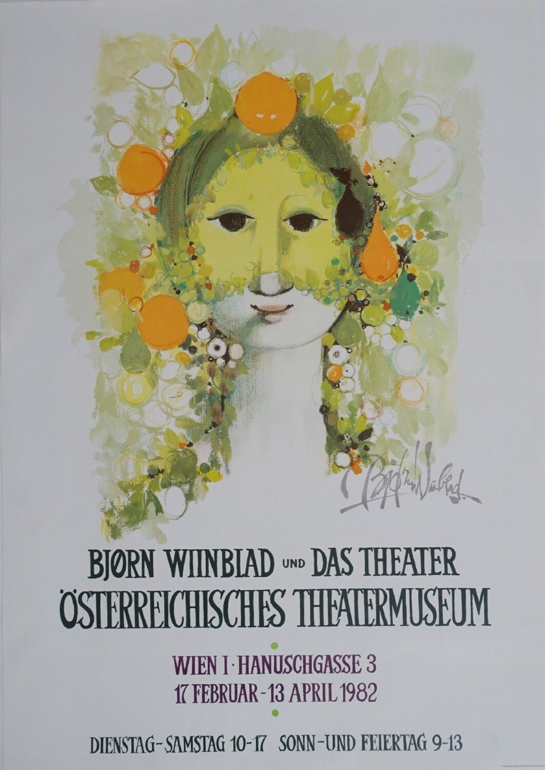 1982 Wiinblad Exhibition Poster Austria   Original Vintage Poster