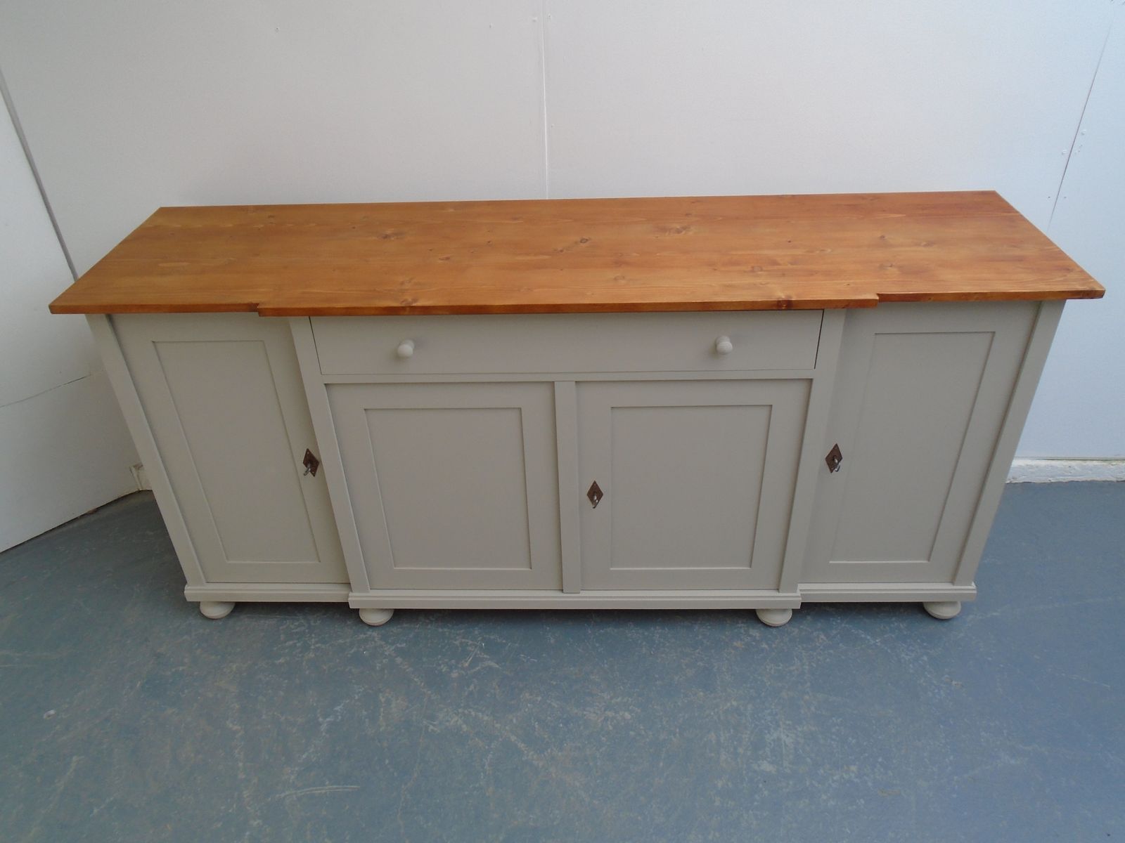 A Fantastically Painted Putty Reclaimed Pine Dresser Base / Tv Stand photo Furniture