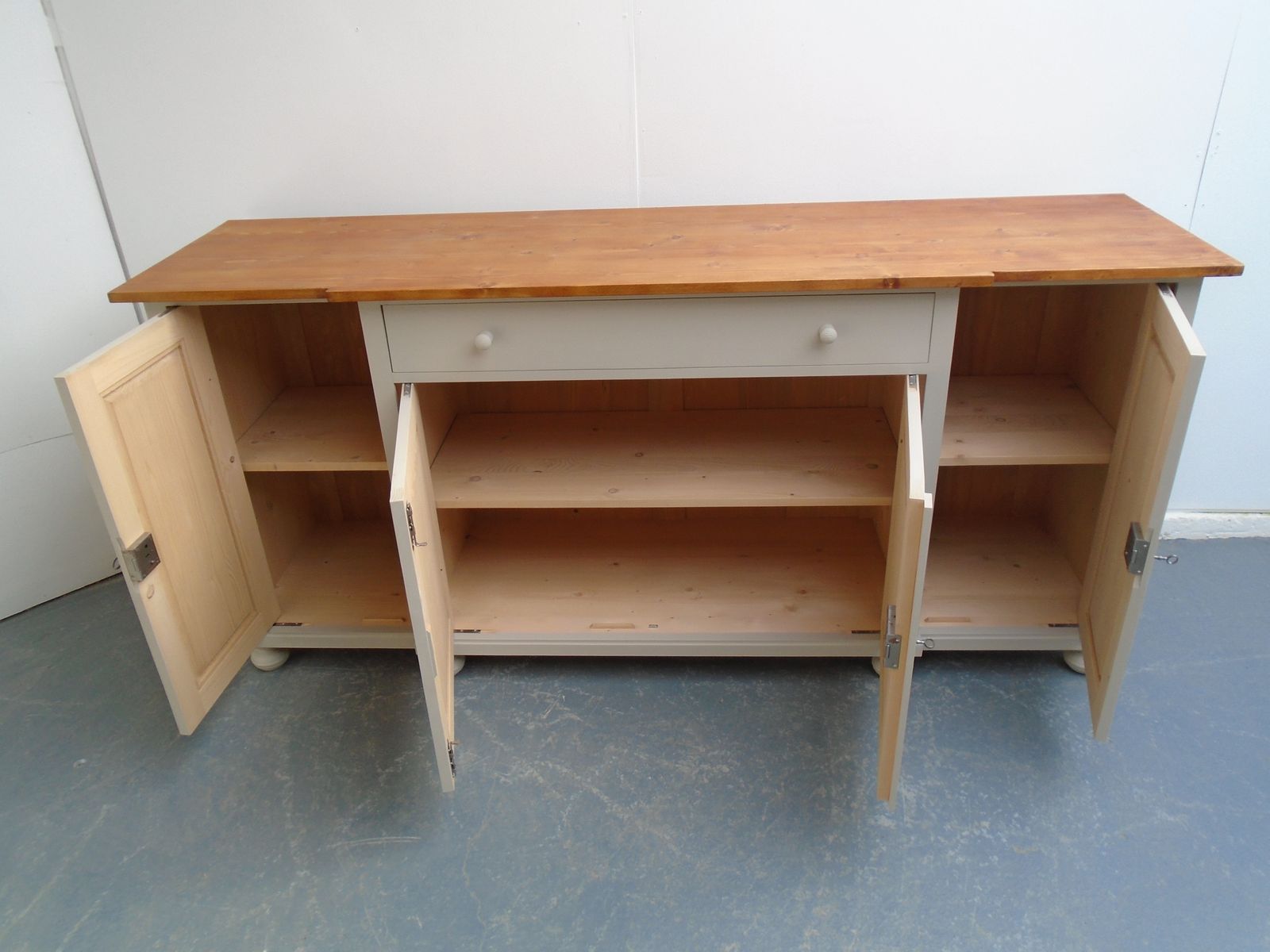 A Fantastically Painted Putty Reclaimed Pine Dresser Base / Tv Stand photo vinterior