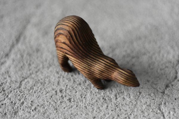 Vintage Danish Modern Dark Wood Sculpture Badger Figurine, 1960s photo vinterior