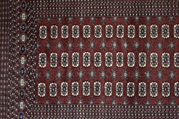 Vintage Red Hand Woven Oriental Bokhara Rug, 1960s photo for sale
