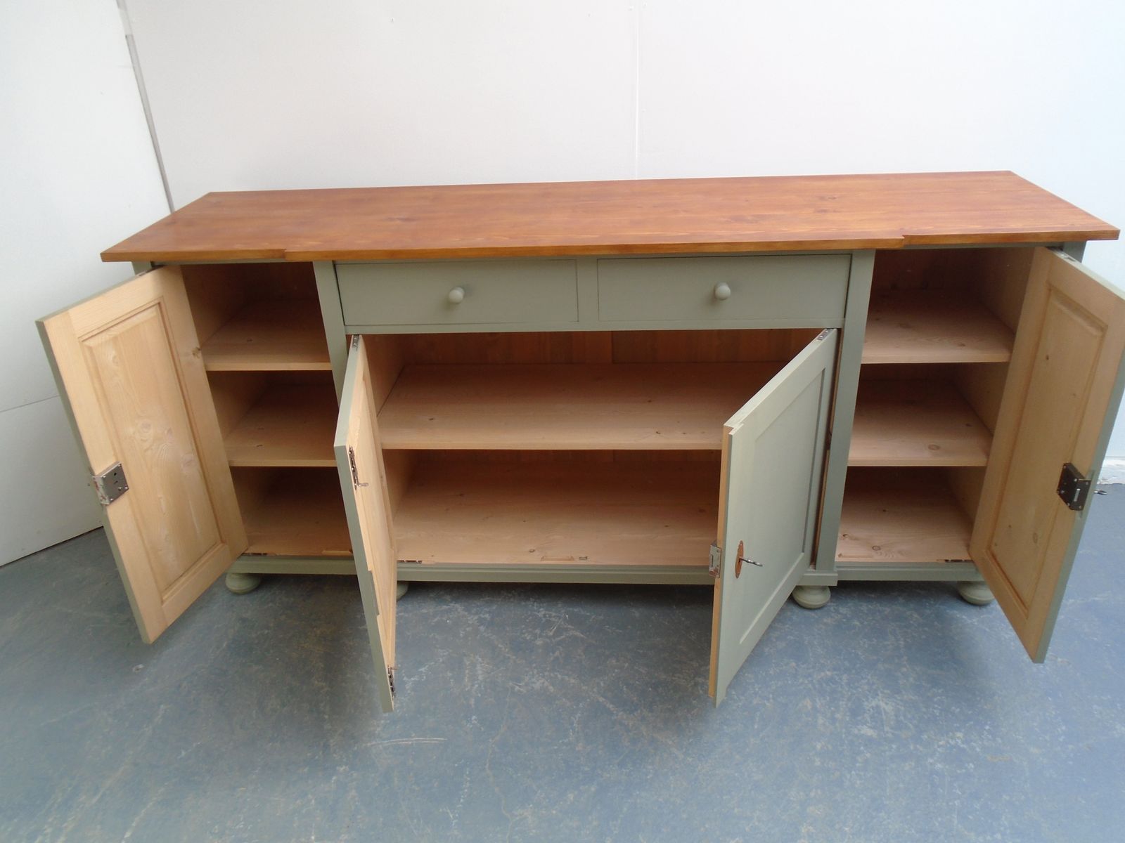 A Fantastically Painted Arcadia Pear Reclaimed Pine Dresser Base photo for sale