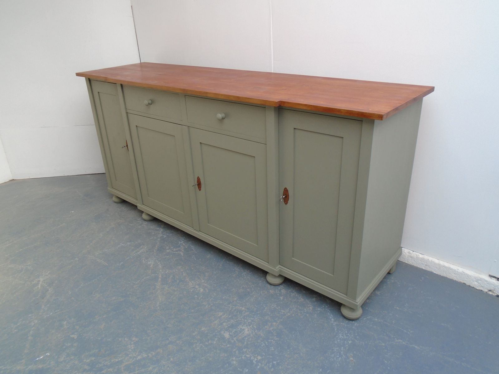 A Fantastically Painted Arcadia Pear Reclaimed Pine Dresser Base