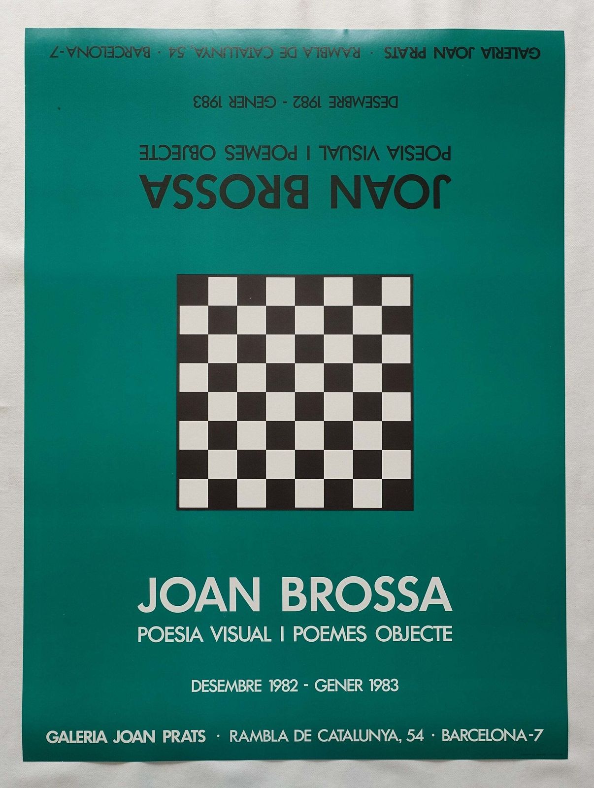 1983 Joan Brossa Spanish Exhibition Poster   Original Vintage Poster photo furniture
