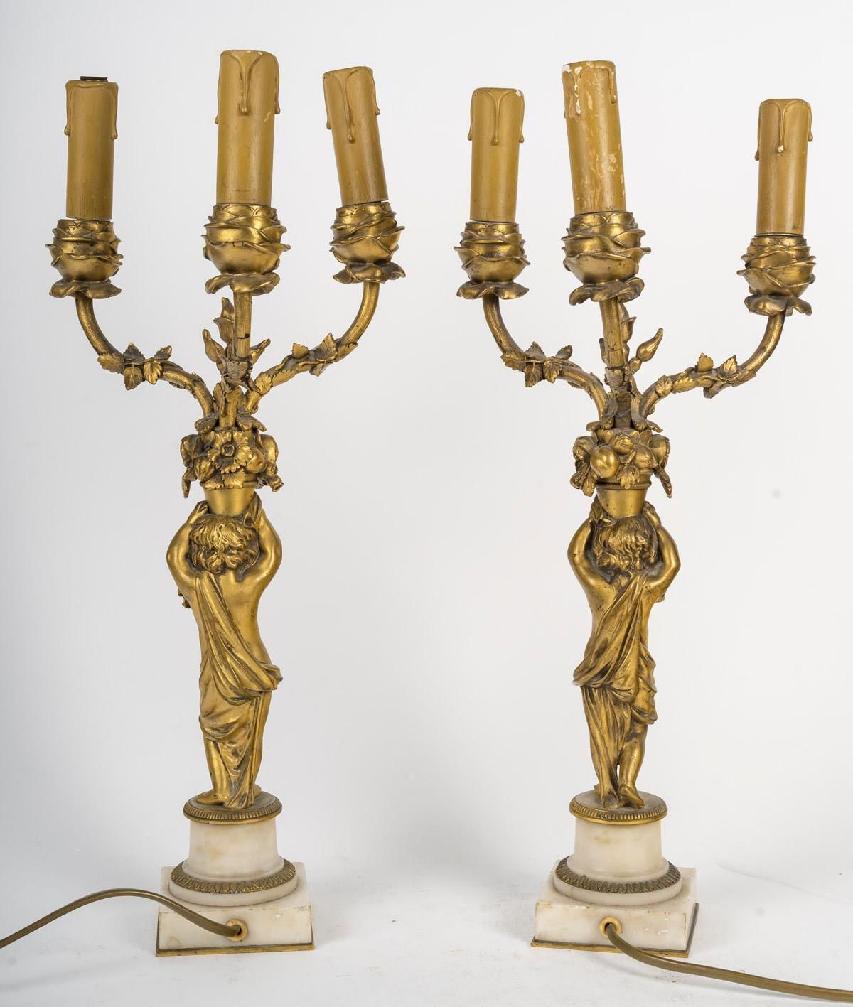 Pair Of Louis XVI Style Candelabra, 19th Century, Signed Barbedienne. photo Home Decor
