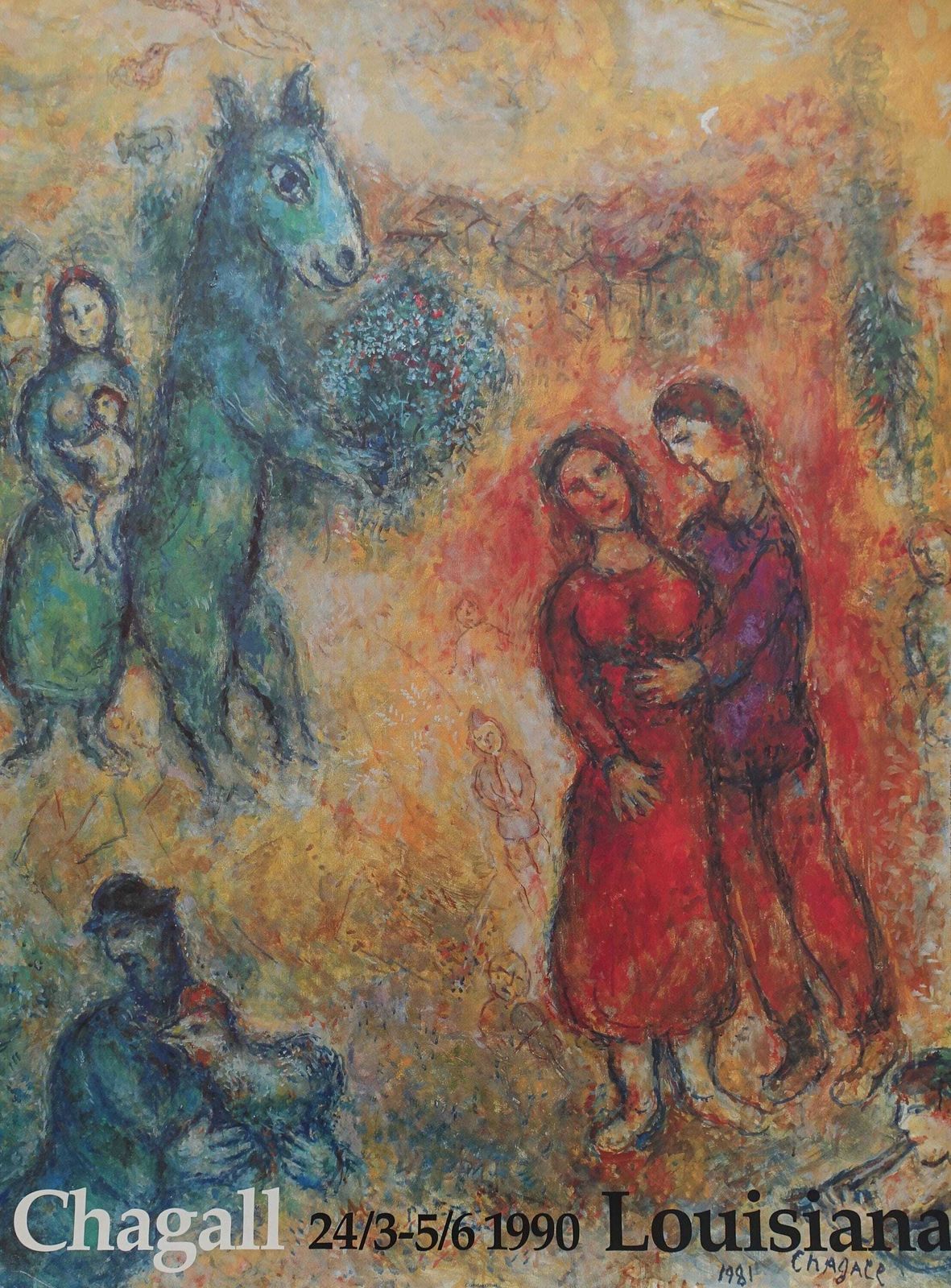 1990 Chagall On Louisiana Museum Of Modern Art   Original Vintage Poster