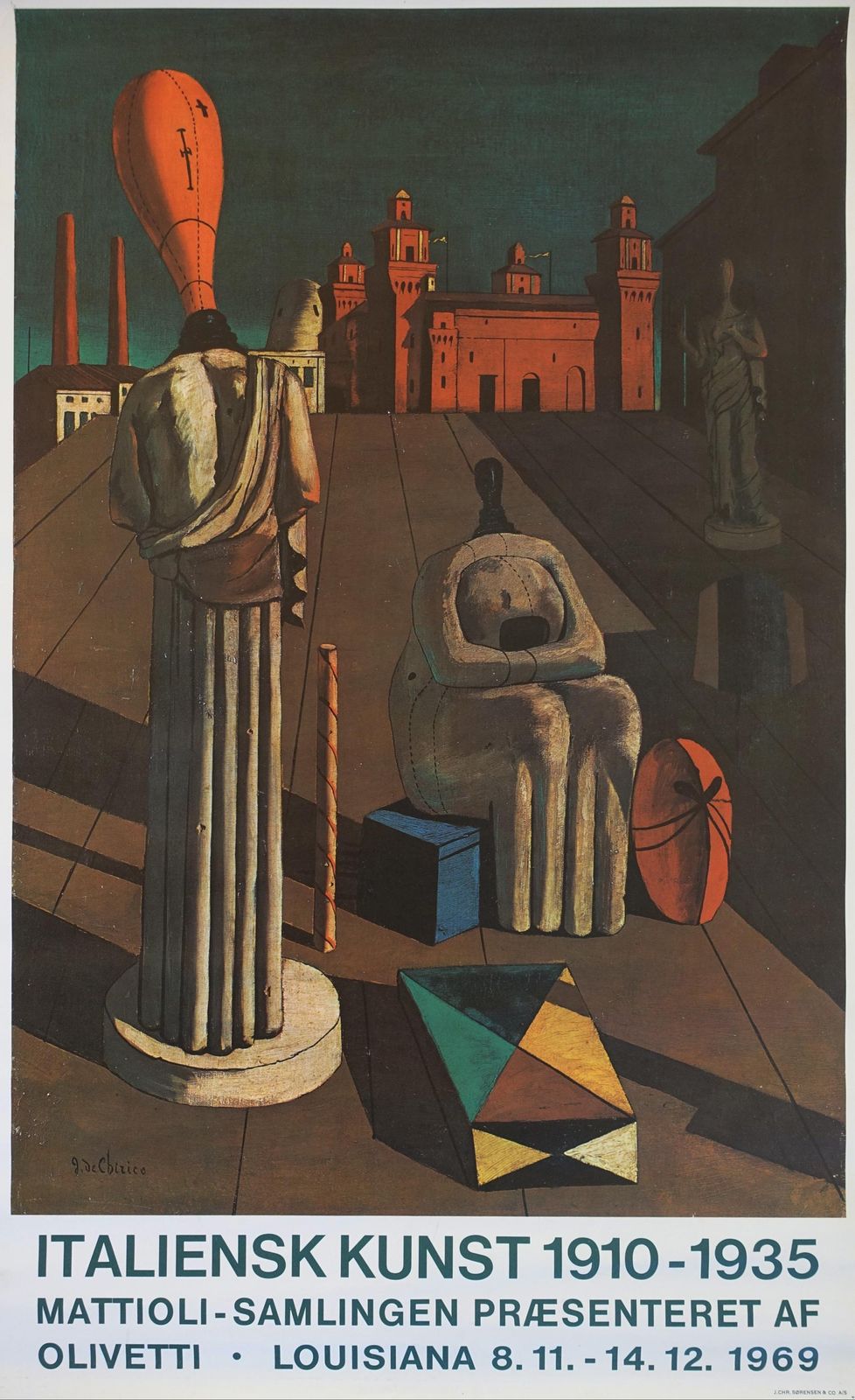 1969 Italian Art 1910 1935 On Louisisana Museum Of Modern Art   Original Vintage Poster