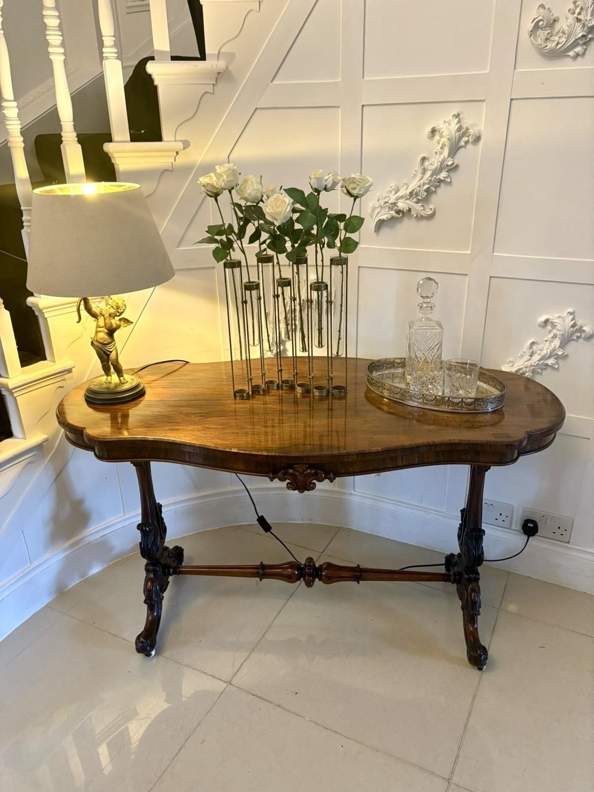 Antique 19th Century Quality Carved Rosewood Freestanding Centre Table photo Furniture