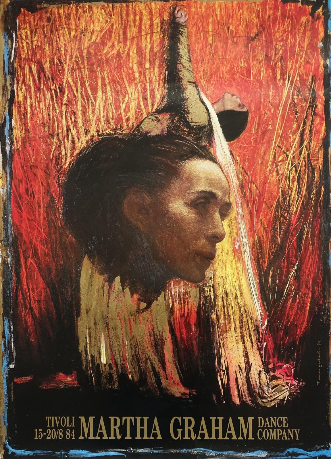 1985 Martha Graham Dance Company By Trampedach   Original Vintage Poster