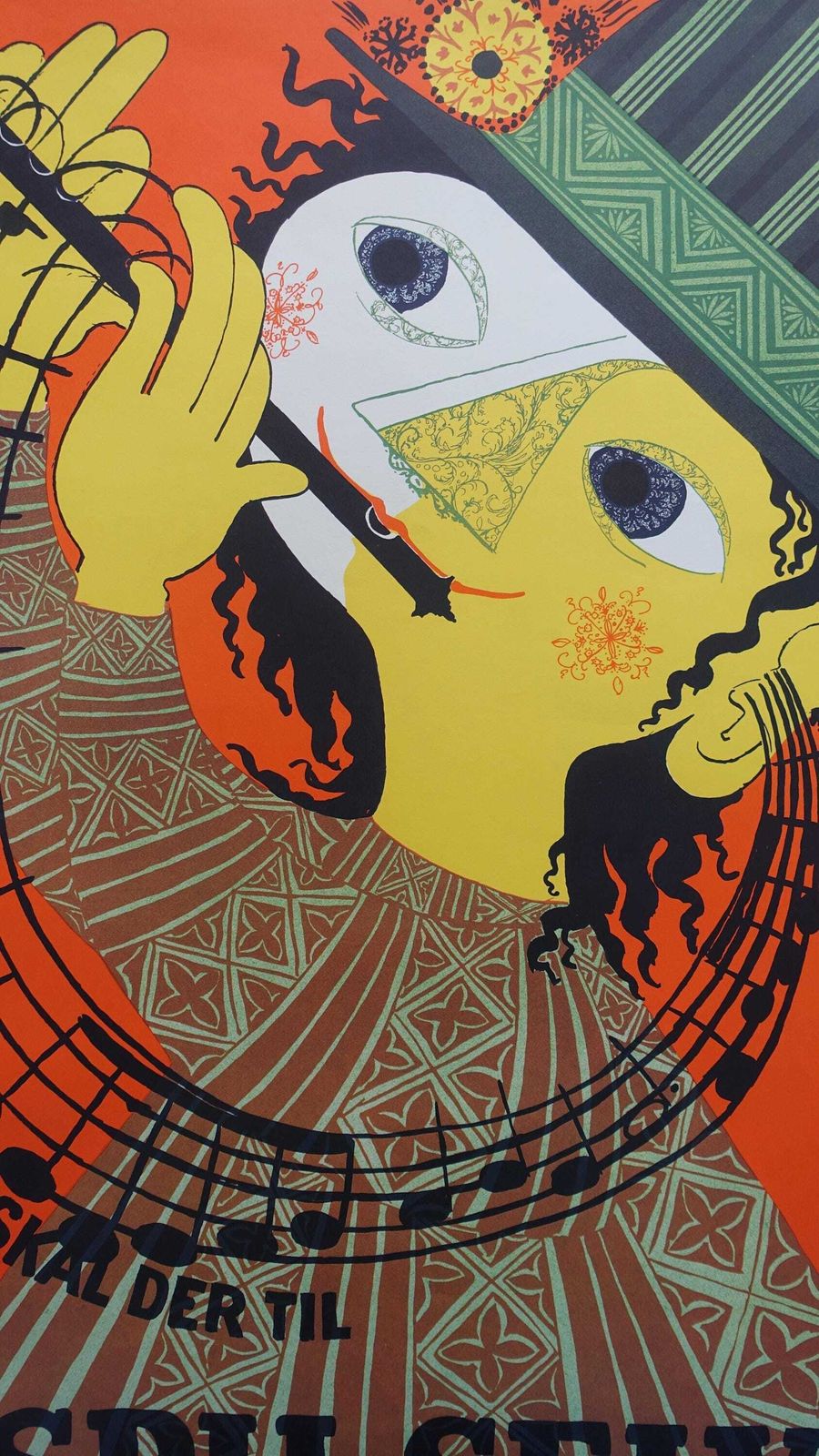 1980s Wiinblad Spil Selv (1946)   Vintage Poster photo Art