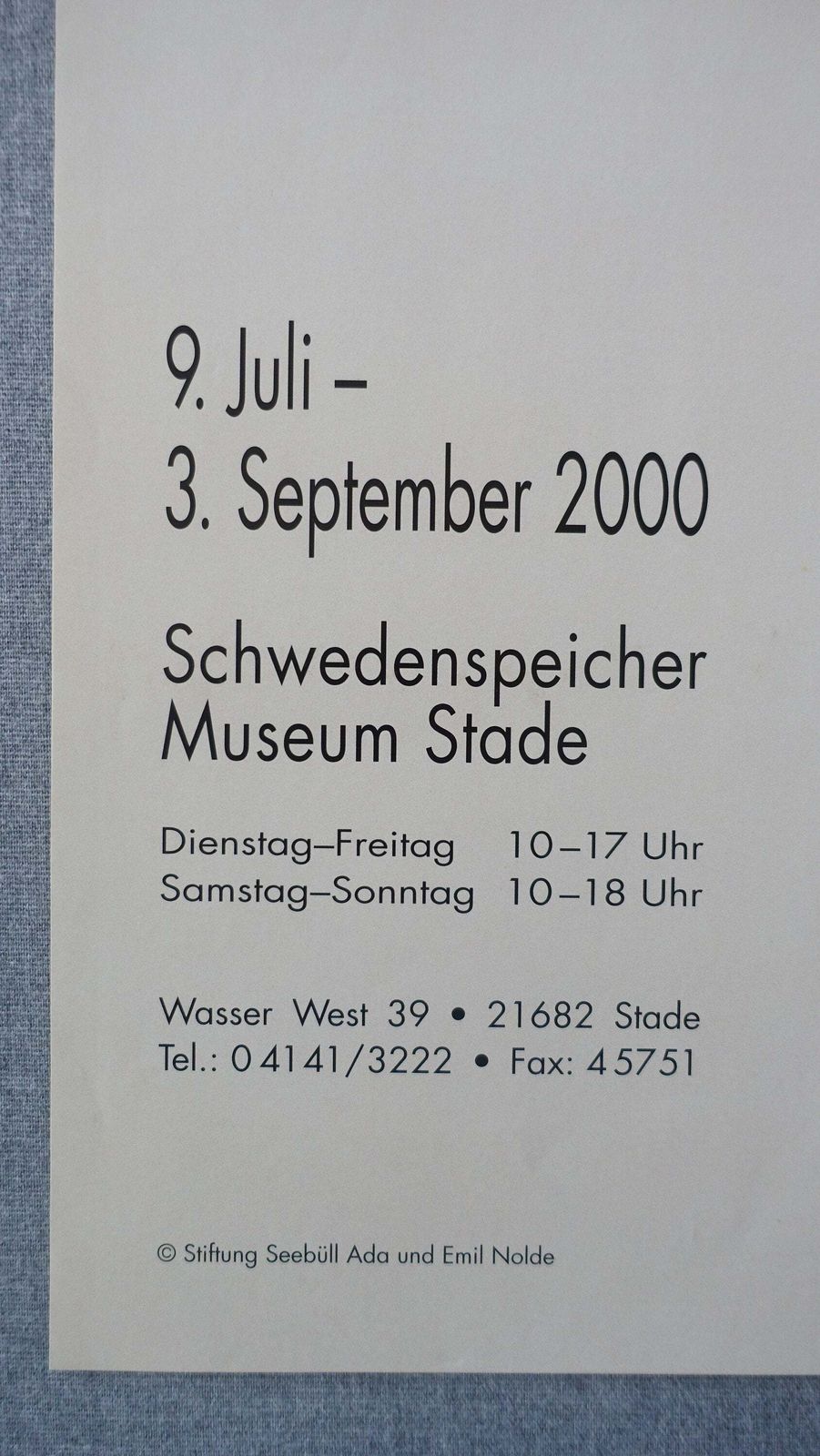 2000 Emil Nolde Graphics Schwedenspeicher   Original Vintage Poster photo Art
