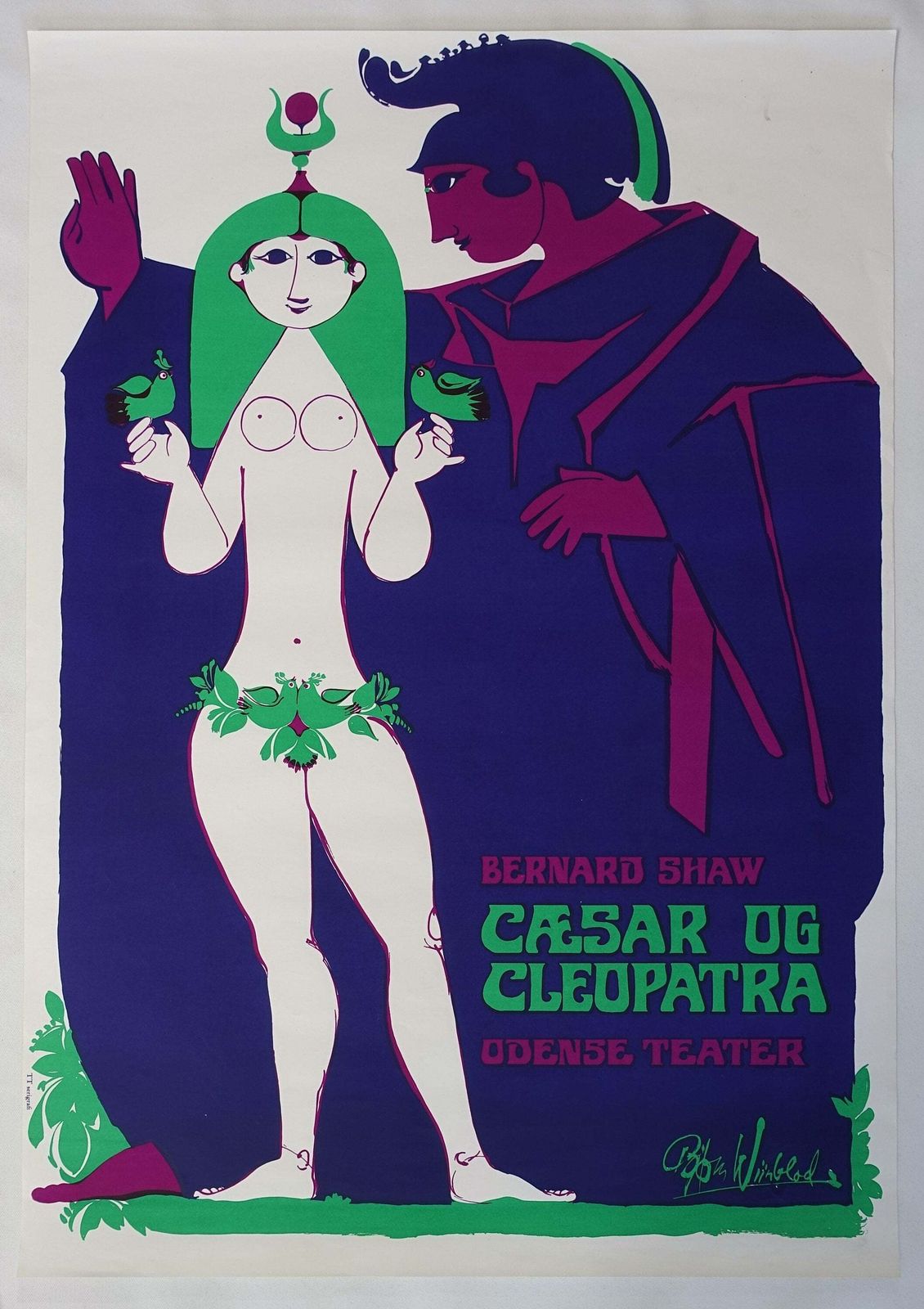 1973 Wiinblad Caesar & Cleopatra   Original Vintage Poster photo furniture