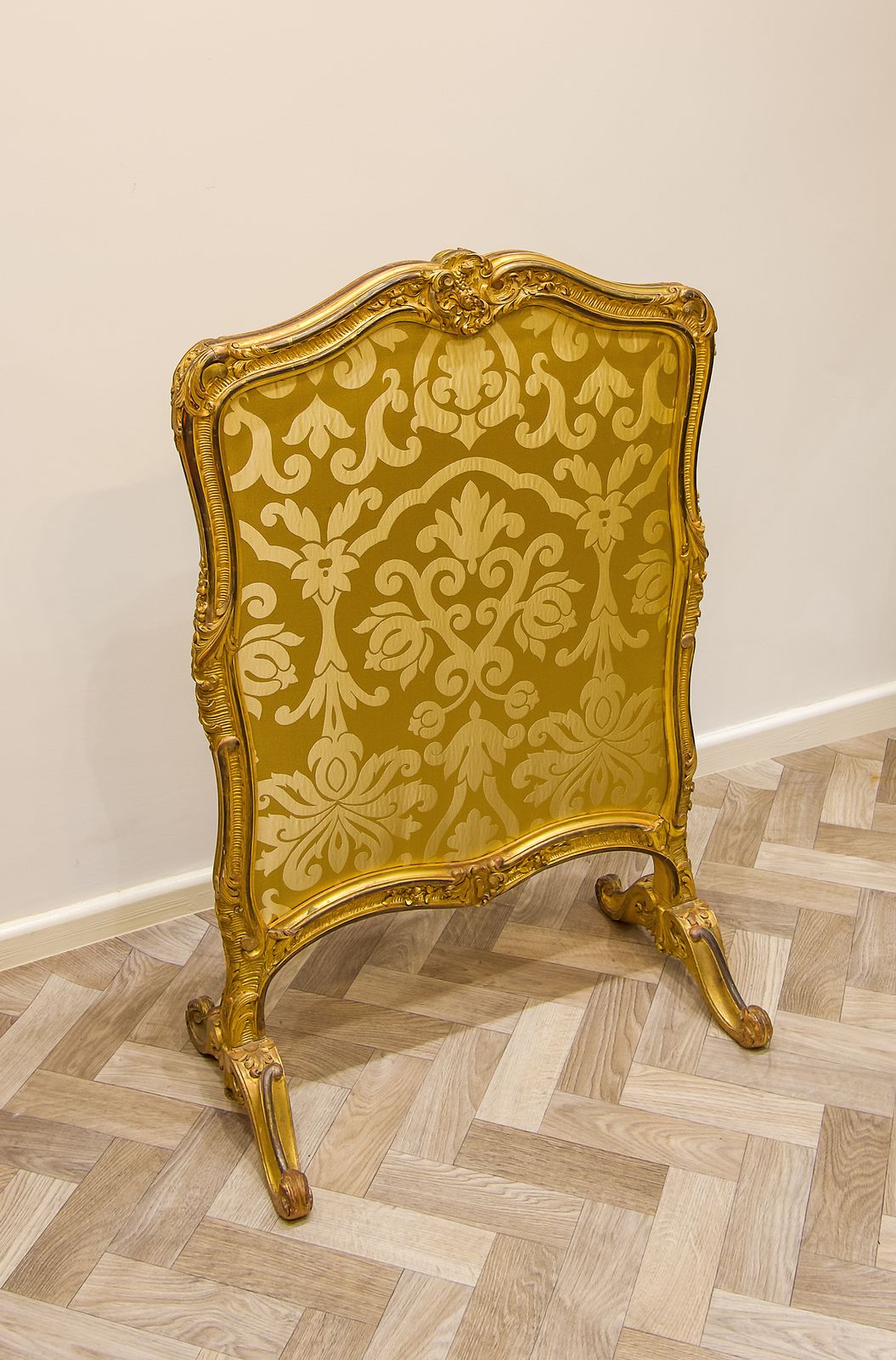 Antique French Carved Giltwood Firescreen photo vintage