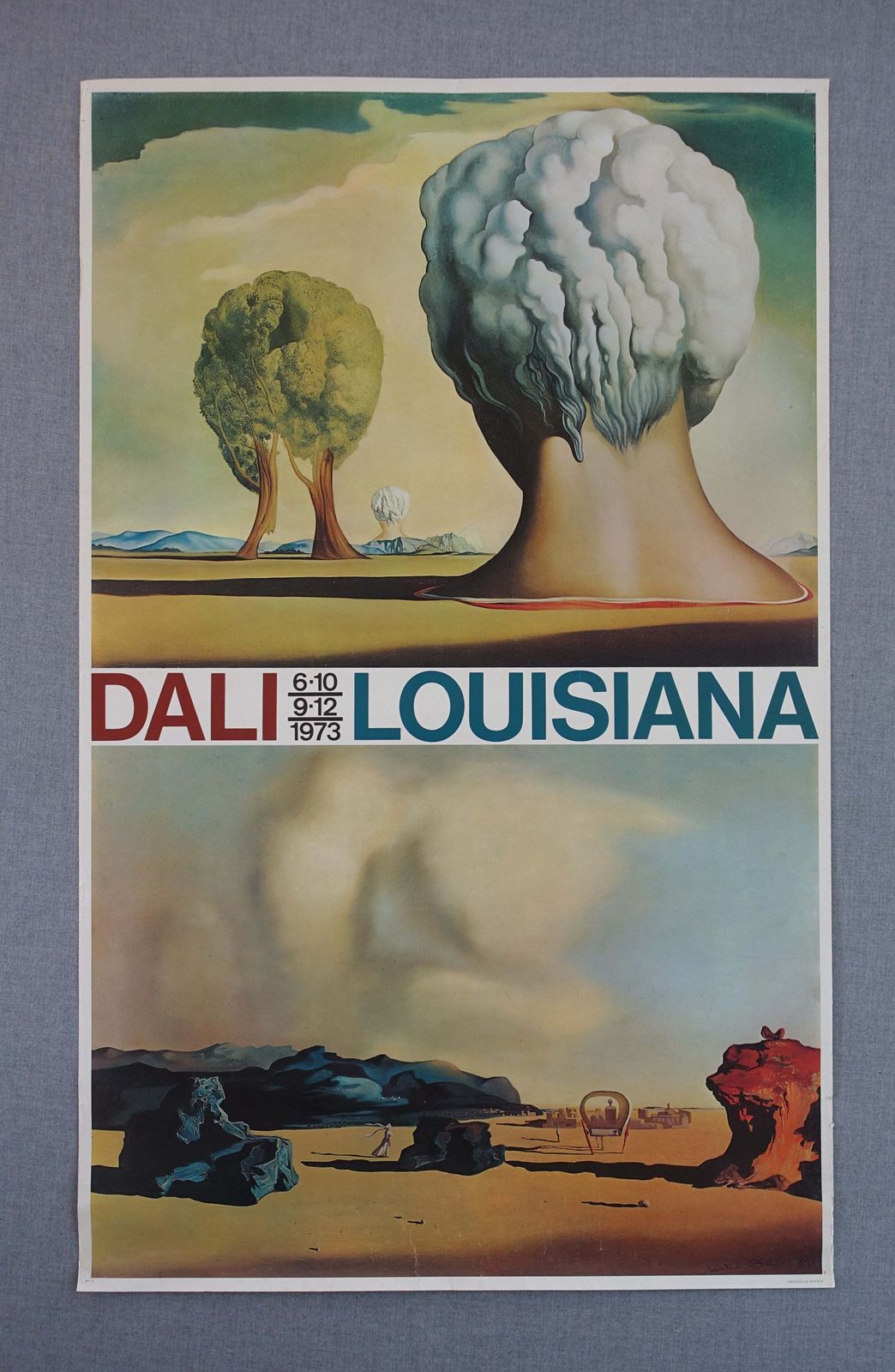 1973 Salvador Dalí   Exhibition On Louisiana Museum, Denmark   Original Vintage Poster photo furniture