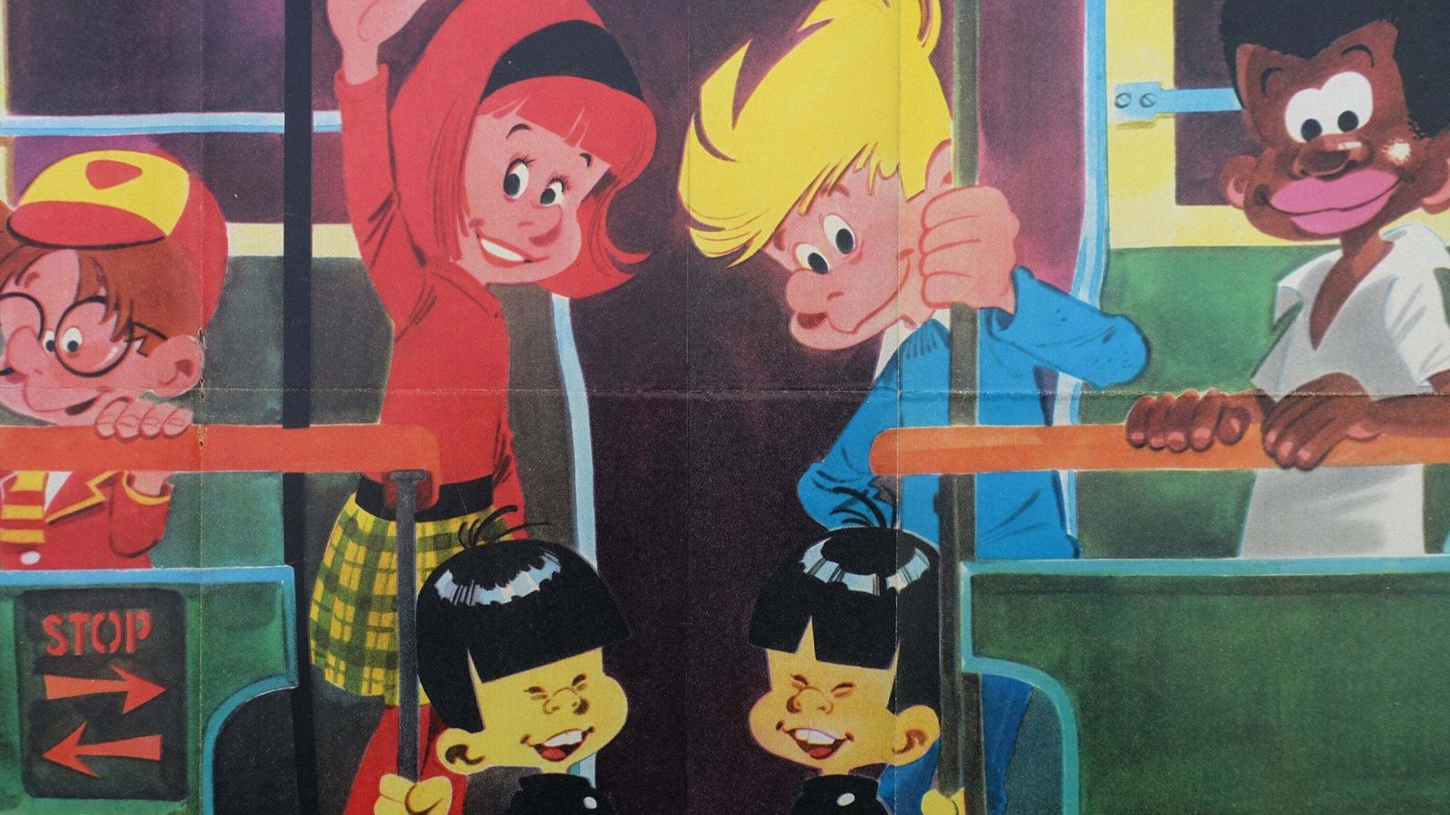 1969 La Ribambelle Comic Poster   Original Vintage Poster photo Art