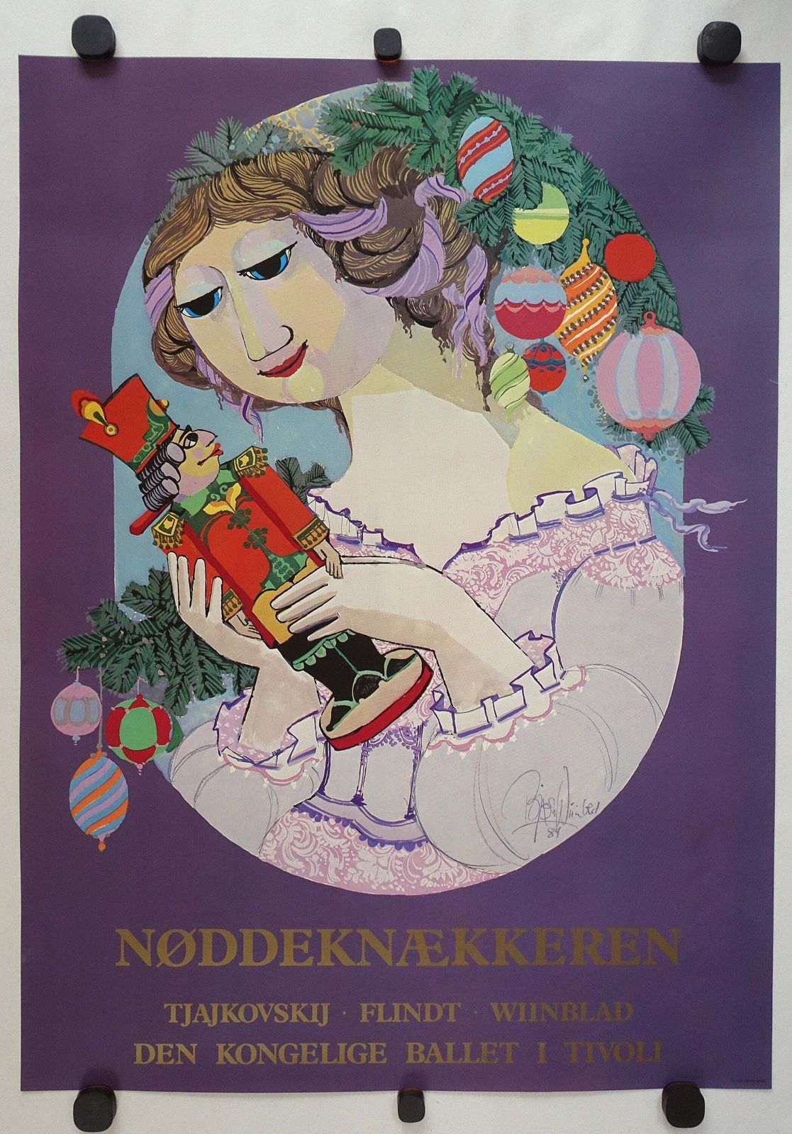 1984 Bjørn Wiinblad Artwork For The Nutcracker And The Royal Danish Ballet In Tivoli   Original Vintage Poster photo furniture