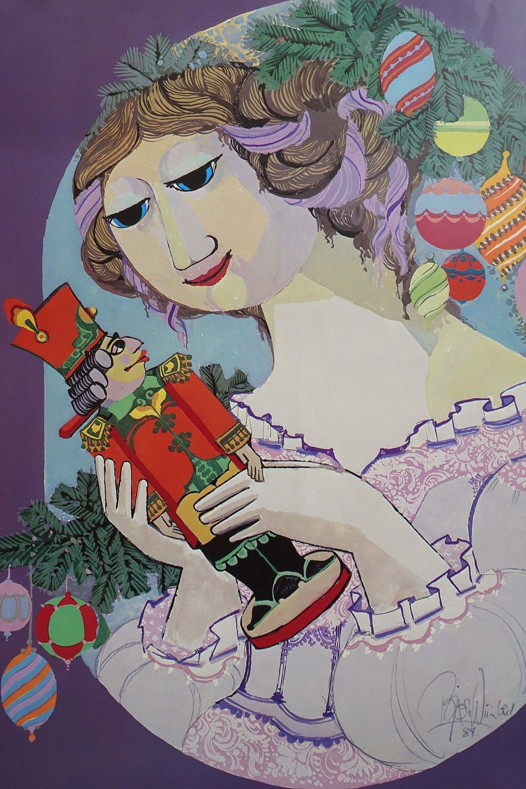 1984 Bjørn Wiinblad Artwork For The Nutcracker And The Royal Danish Ballet In Tivoli   Original Vintage Poster photo 125.0