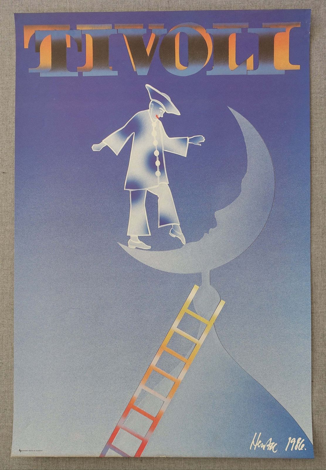 1986 Tivoli Gardens By Peter Hentze (Small Version)   Original Vintage Poster photo furniture