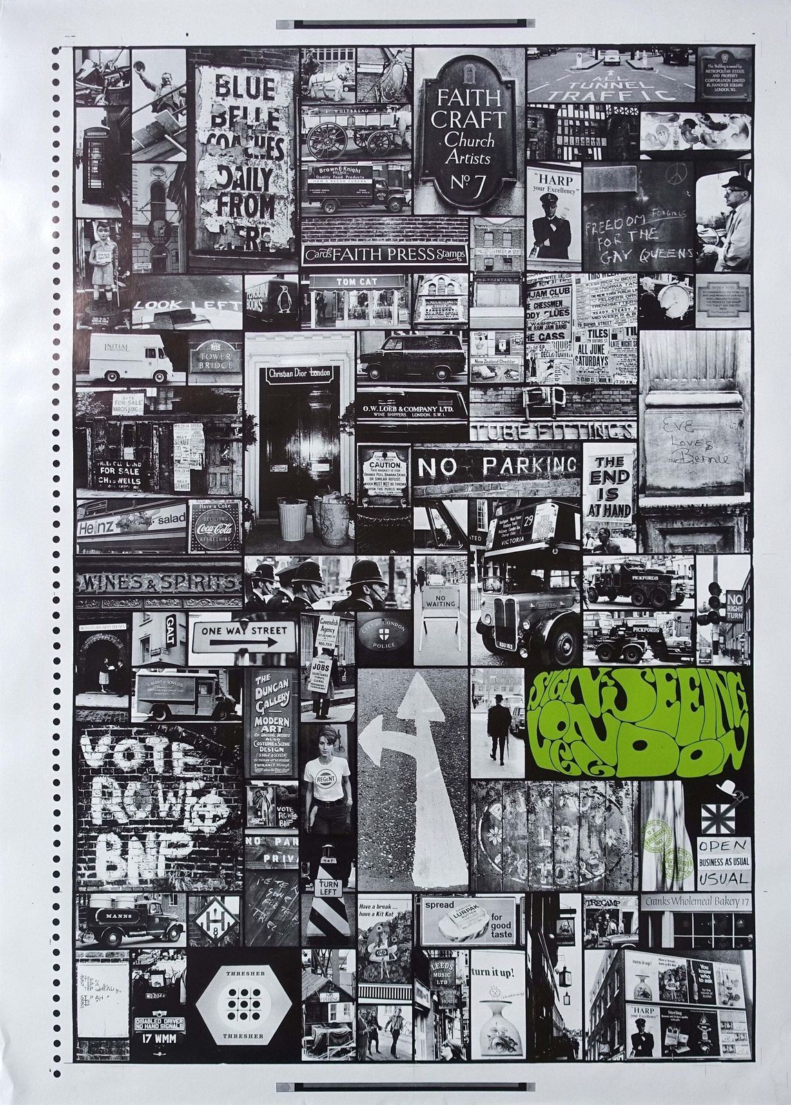 1966 London Signs, Symbols And Sights Art Poster   Original Vintage Poster