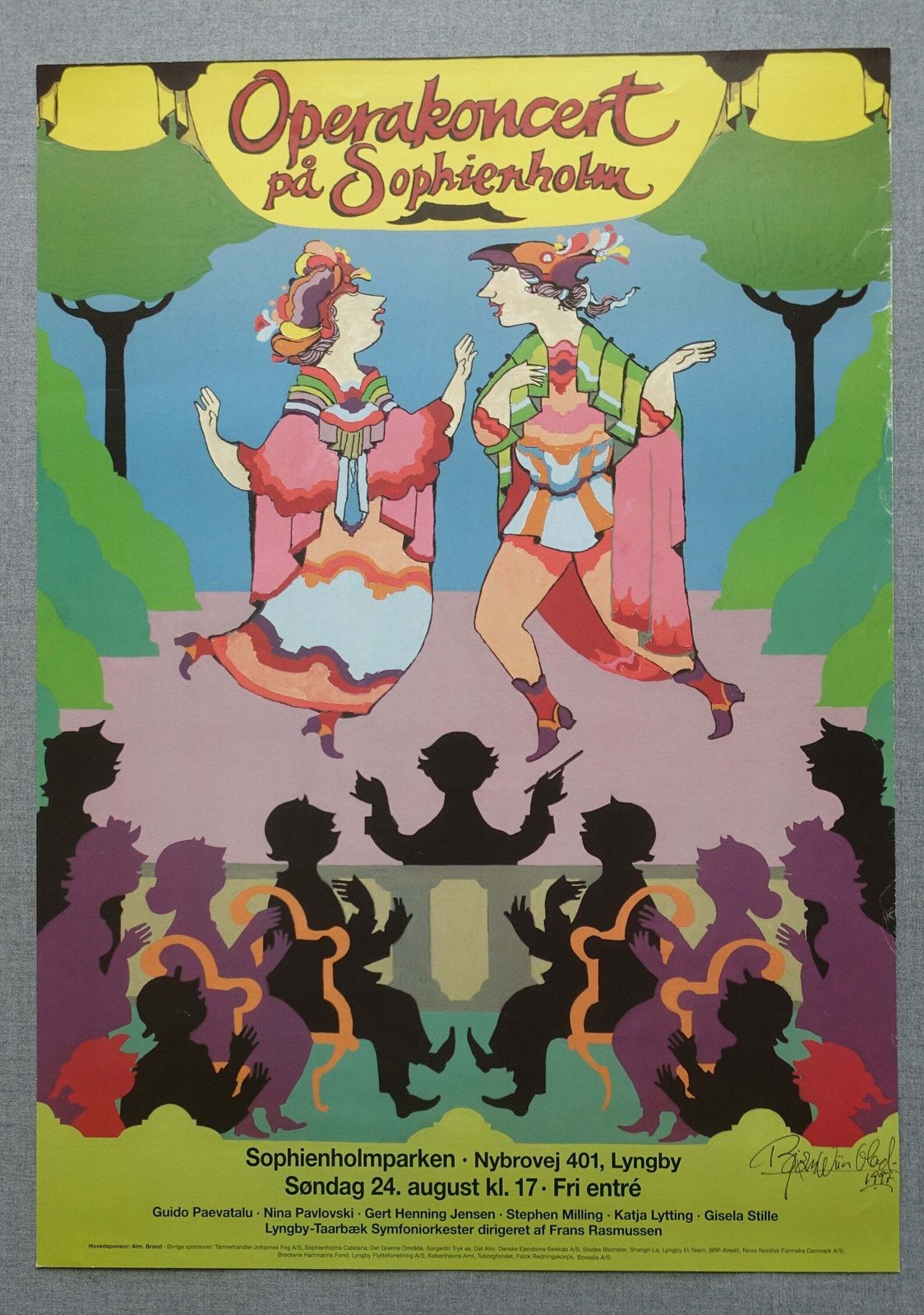1997 Wiinblad Opera Concert Sophienholm Poster   Original Vintage Poster photo furniture
