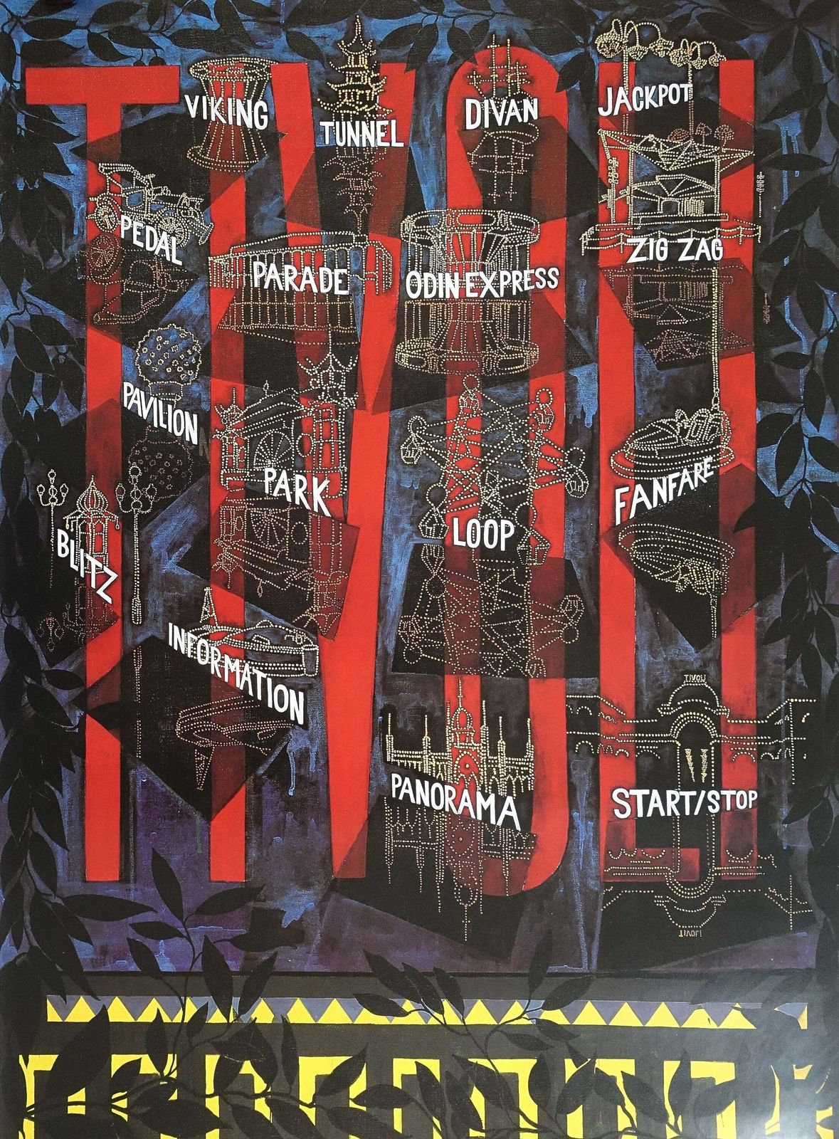 1997 Tivoli Gardens By Anton M. Jensen   Original Vintage Poster