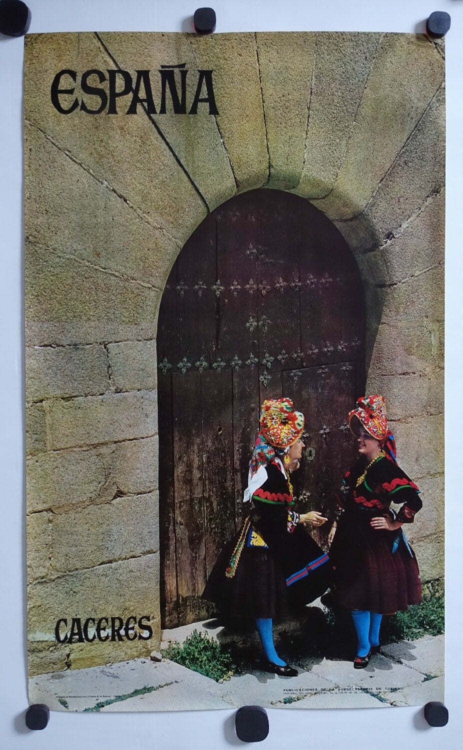1965 Spain Travel Poster (Cáceres)   Original Vinage Poster photo furniture
