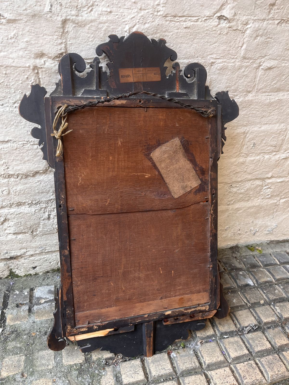 photo for sale George II English Fret Cut Mirror With Original Mercury Glass