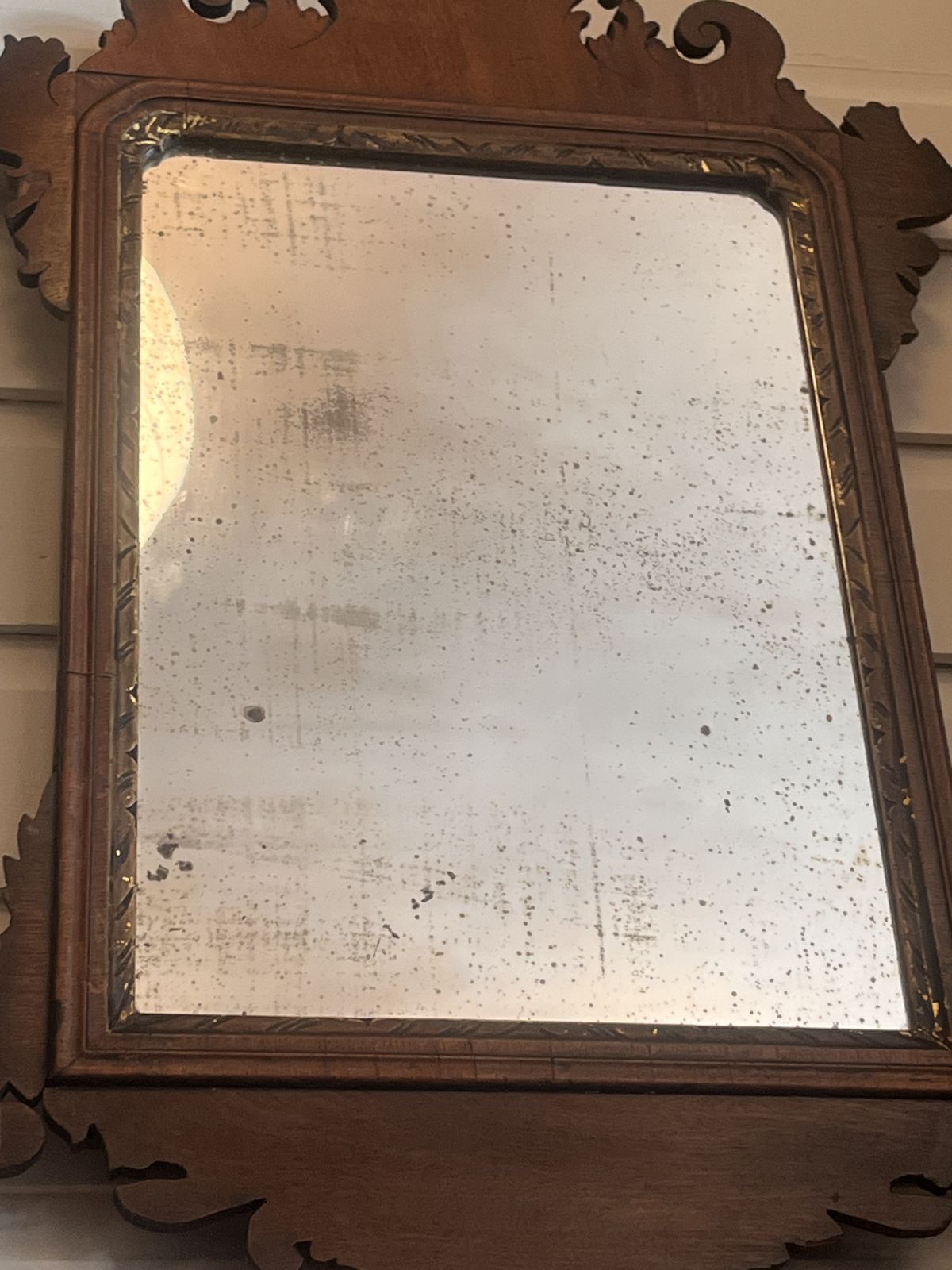 photo buy George II English Fret Cut Mirror With Original Mercury Glass