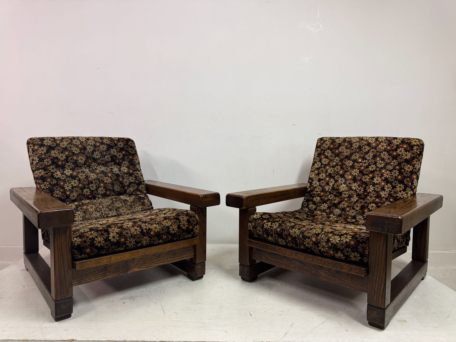 Pair Of 1960s Belgian Armchairs With Slatted Back photo Furniture
