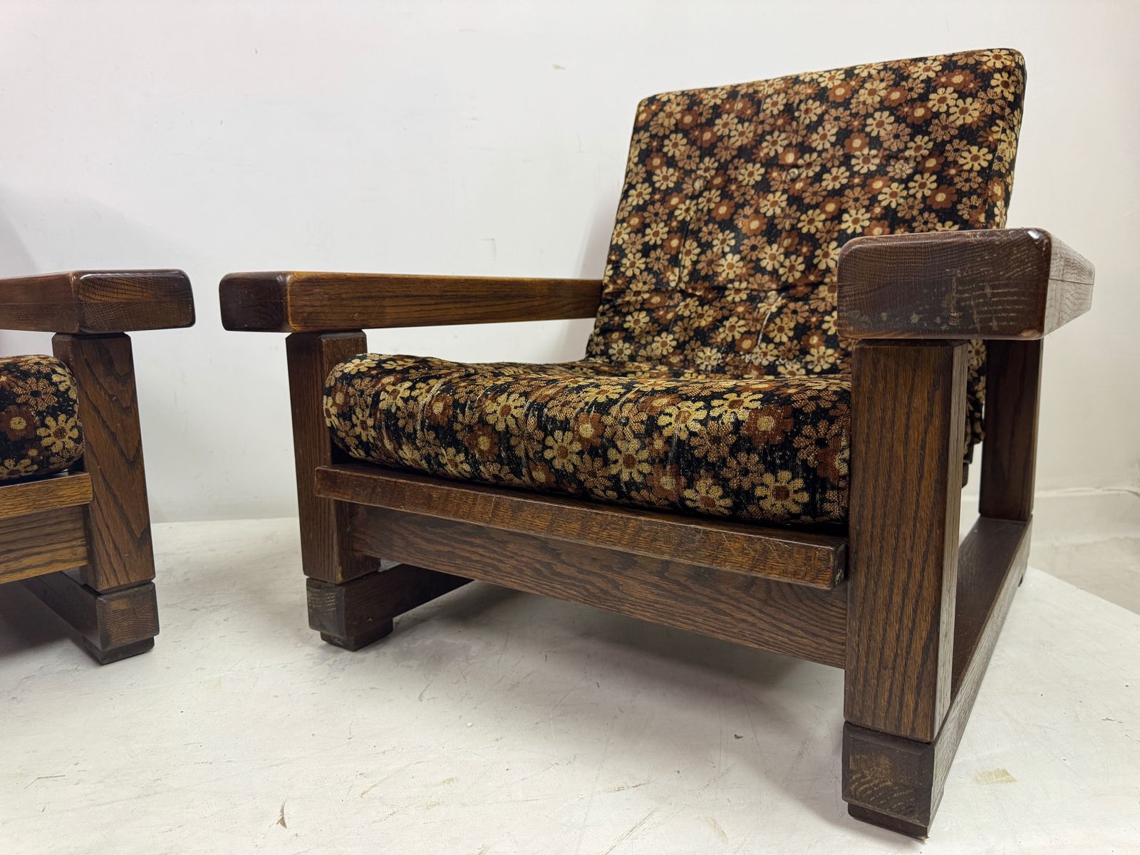 Pair Of 1960s Belgian Armchairs With Slatted Back photo buy