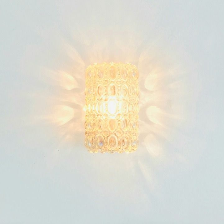 Mid Century Amber Bubble Glass Wall Light By Helena Tynell For Limburg, Germany, 1970s photo for sale