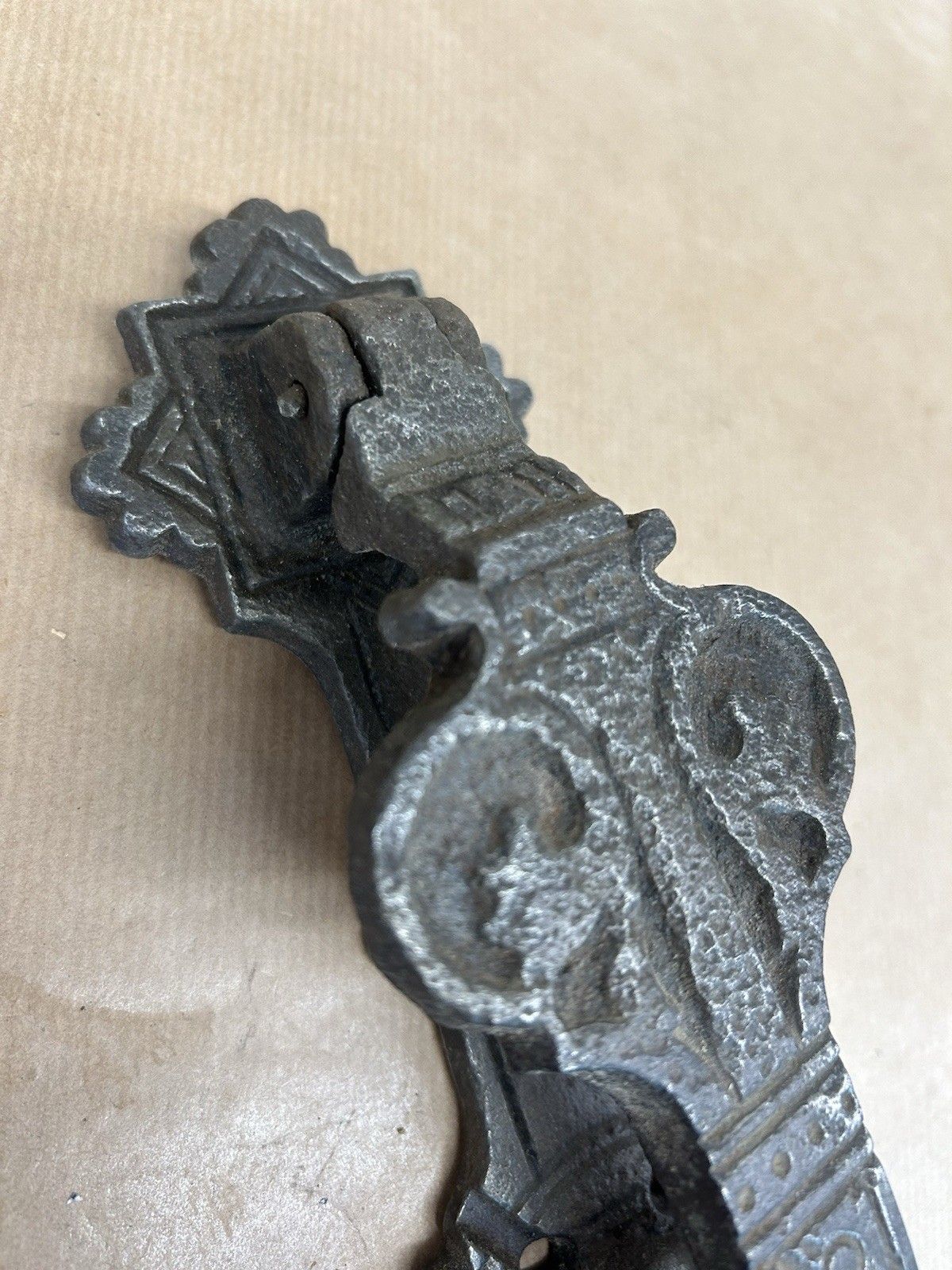 Antique Door Knocker Letterbox Kenrick Cast Iron Reclaimed Period Medieval Tudor photo 172.0