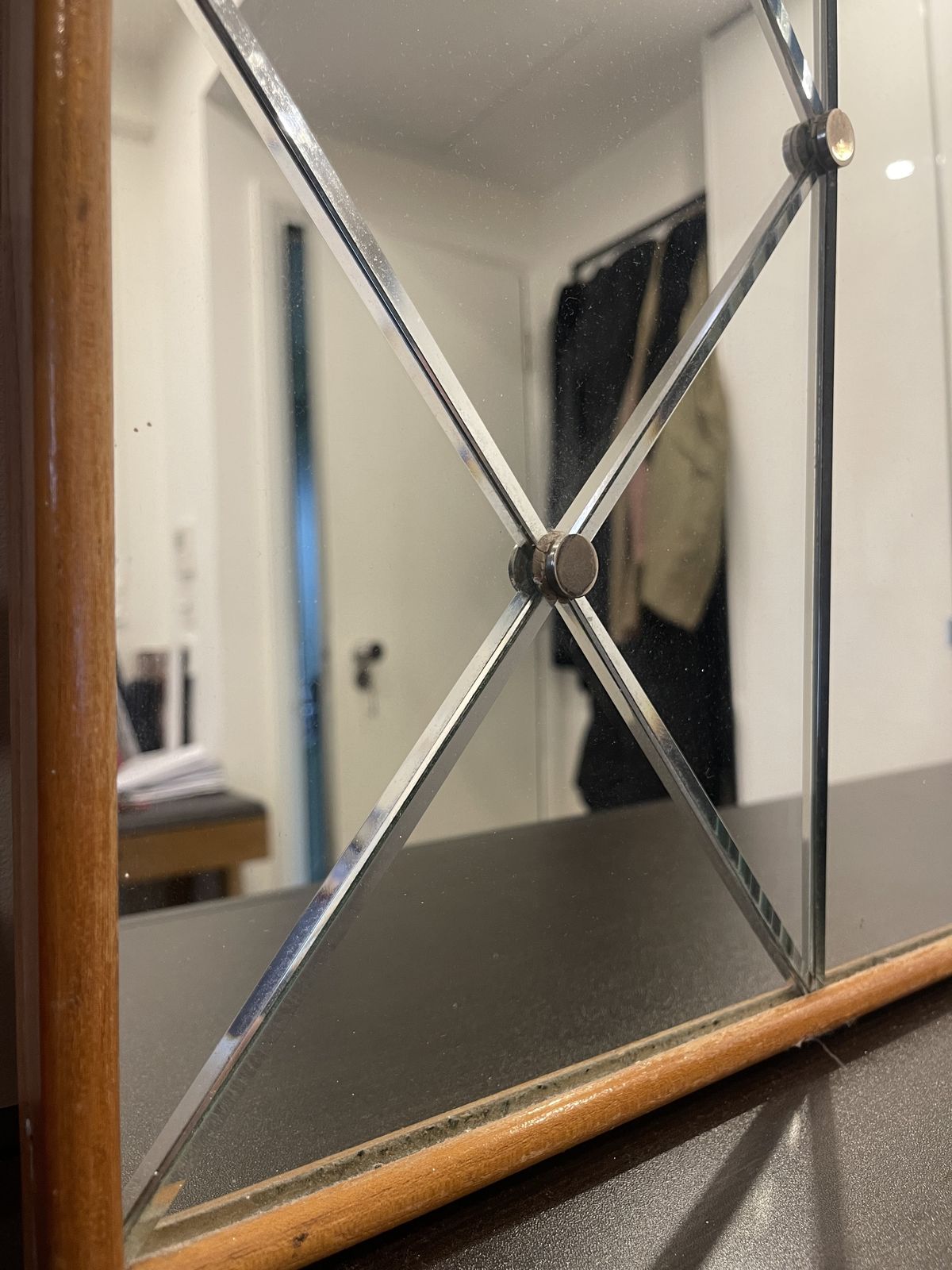 Scandinavian Segmented Harlequin Mirror photo vinterior