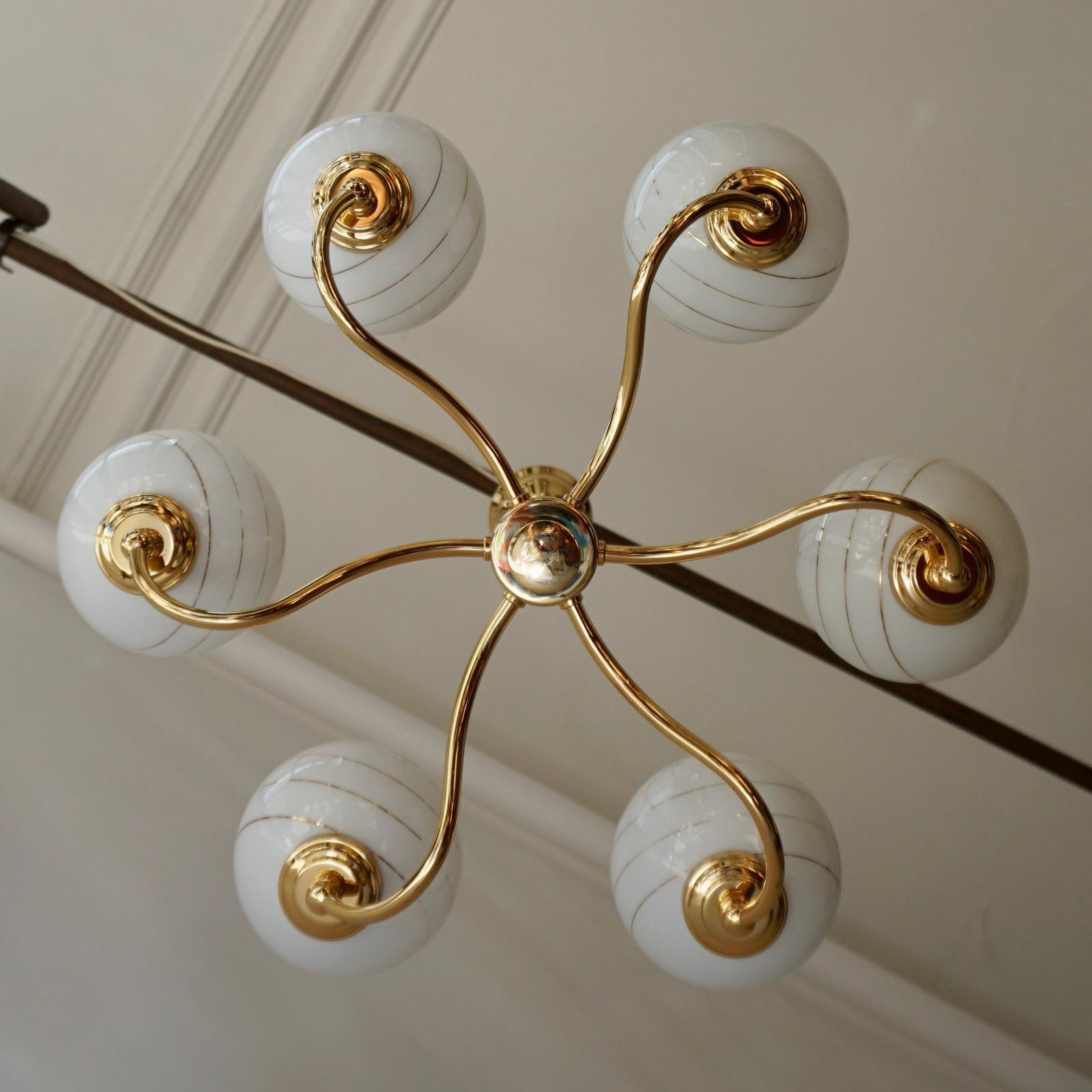 Murano Glass And Brass Chandelier, 1970s, Italy photo 1911.0