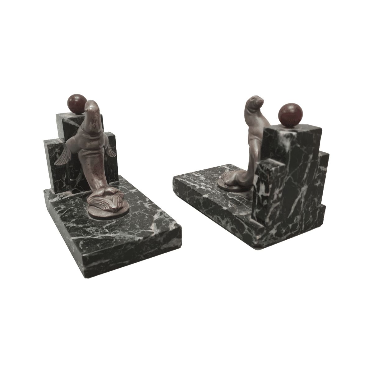 Maurice Frecourt Art Deco Bookends, Circa 1925 photo vintage