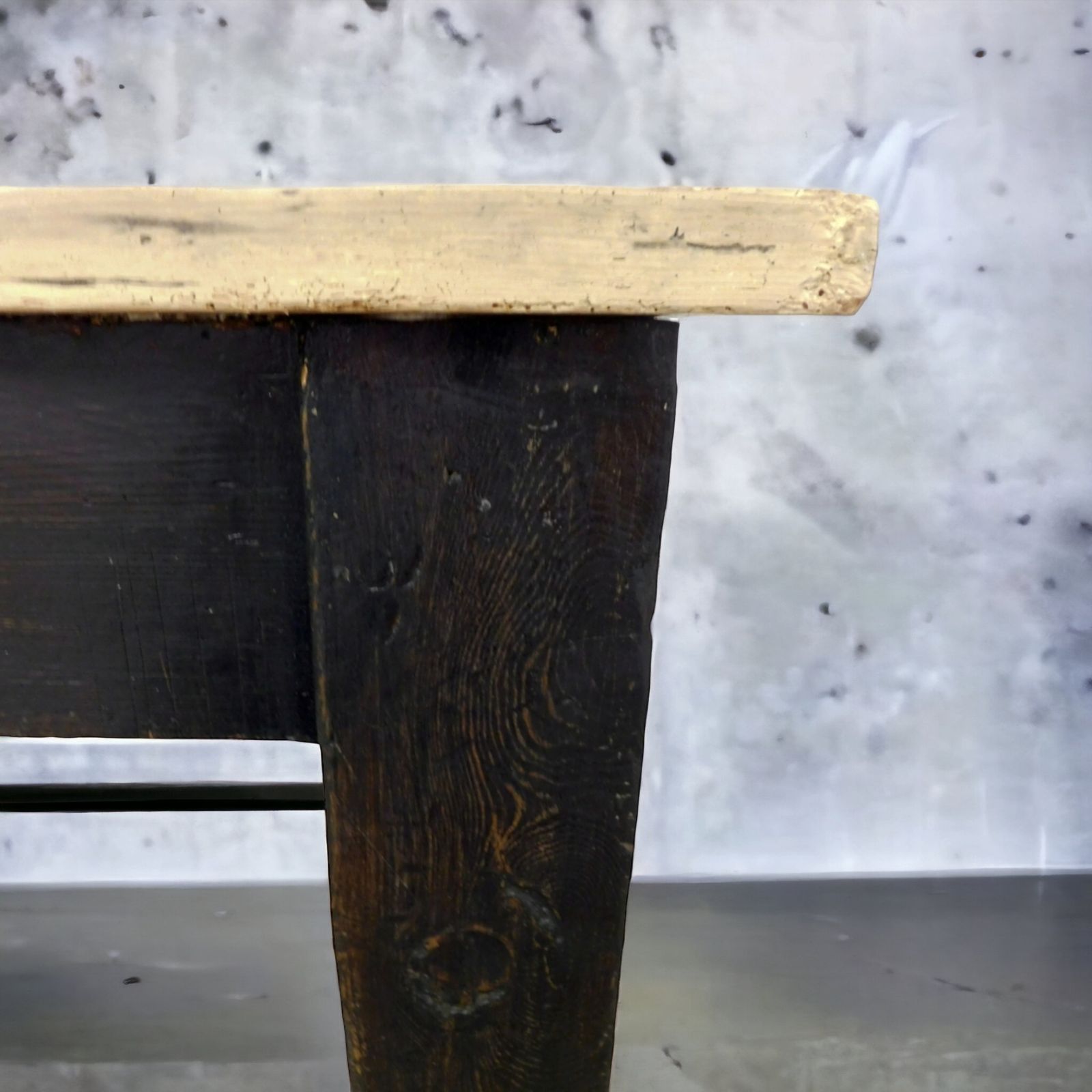 Large Ebonised Victorian Stripped Pine Estate Farmhouse Table photo Furniture