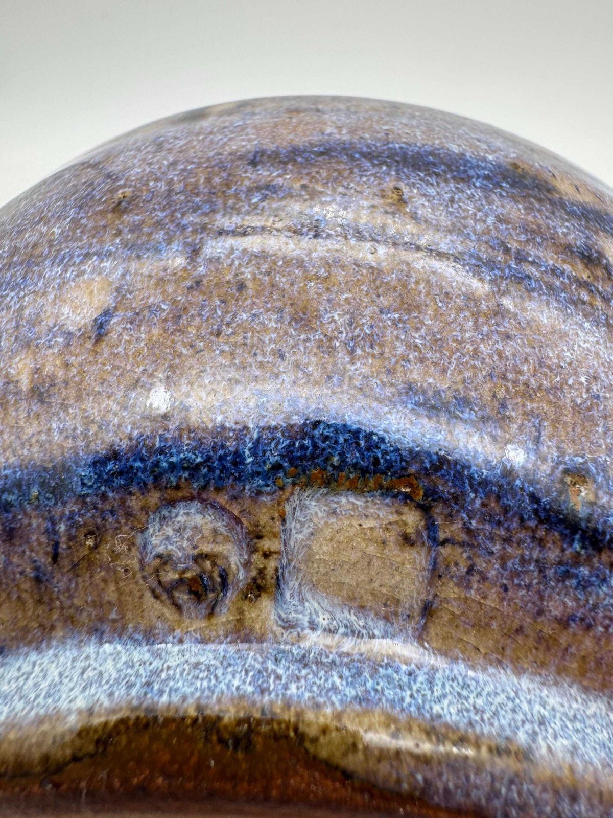 photo furniture Studio Pottery Vase, Round Lavender Blue Vase