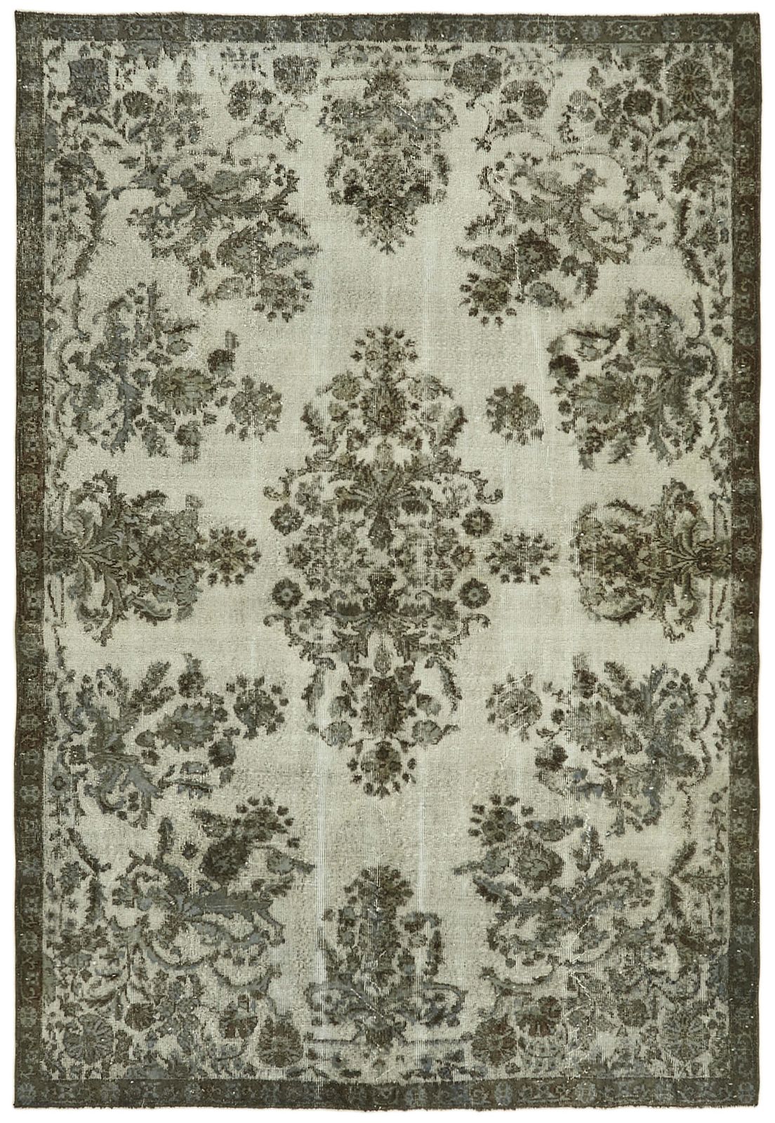 Handmade Vintage Grey Overdyed Rug 206 Cm X 297 Cm