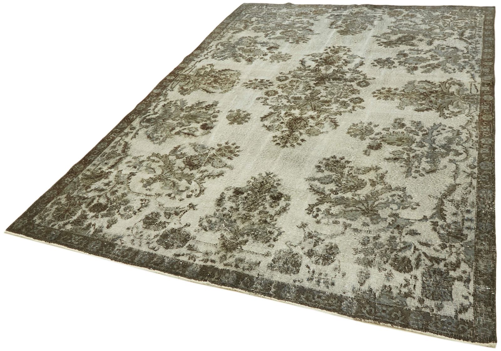 Handmade Vintage Grey Overdyed Rug 206 Cm X 297 Cm photo for sale