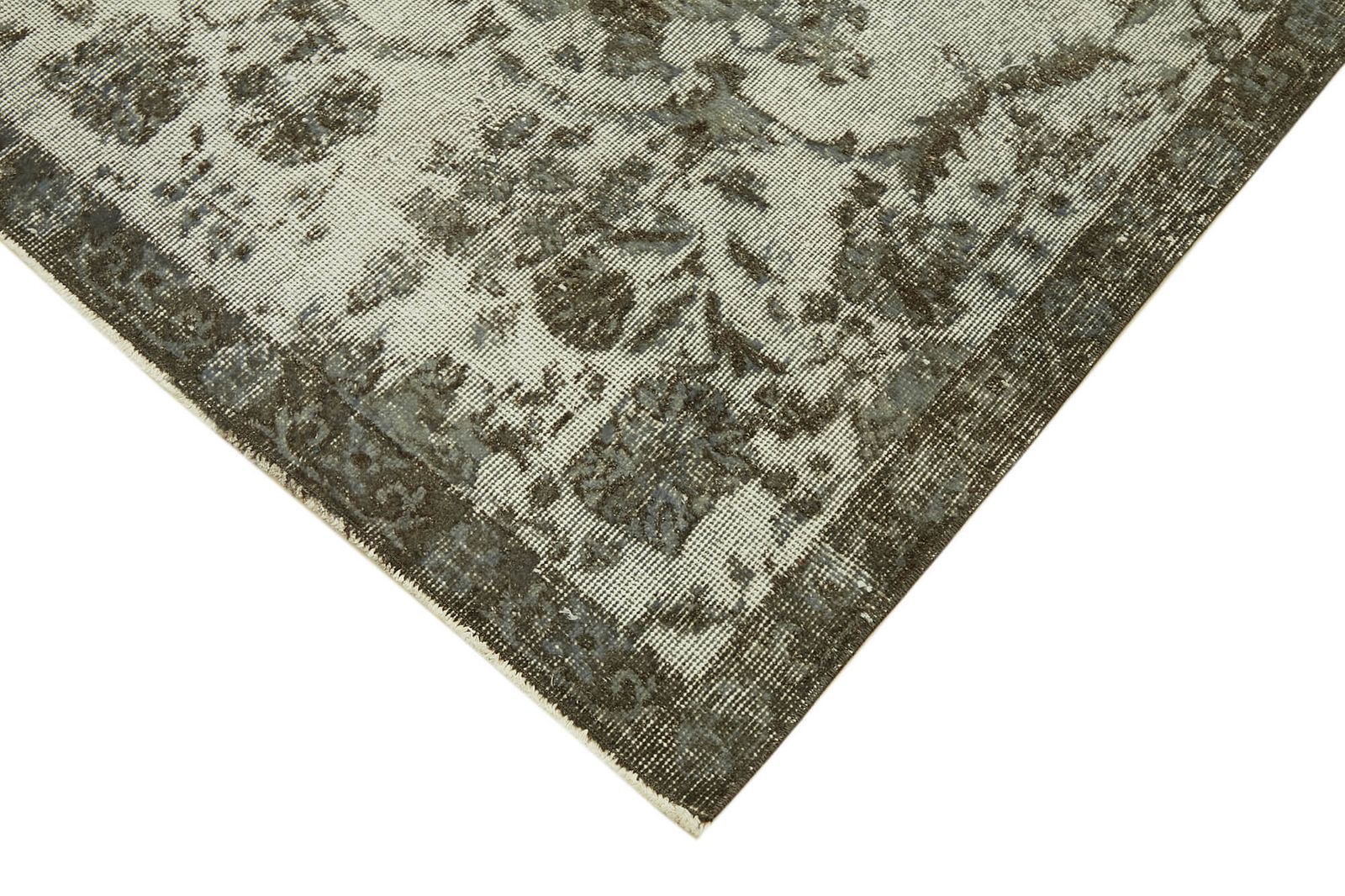 Handmade Vintage Grey Overdyed Rug 206 Cm X 297 Cm photo Textiles