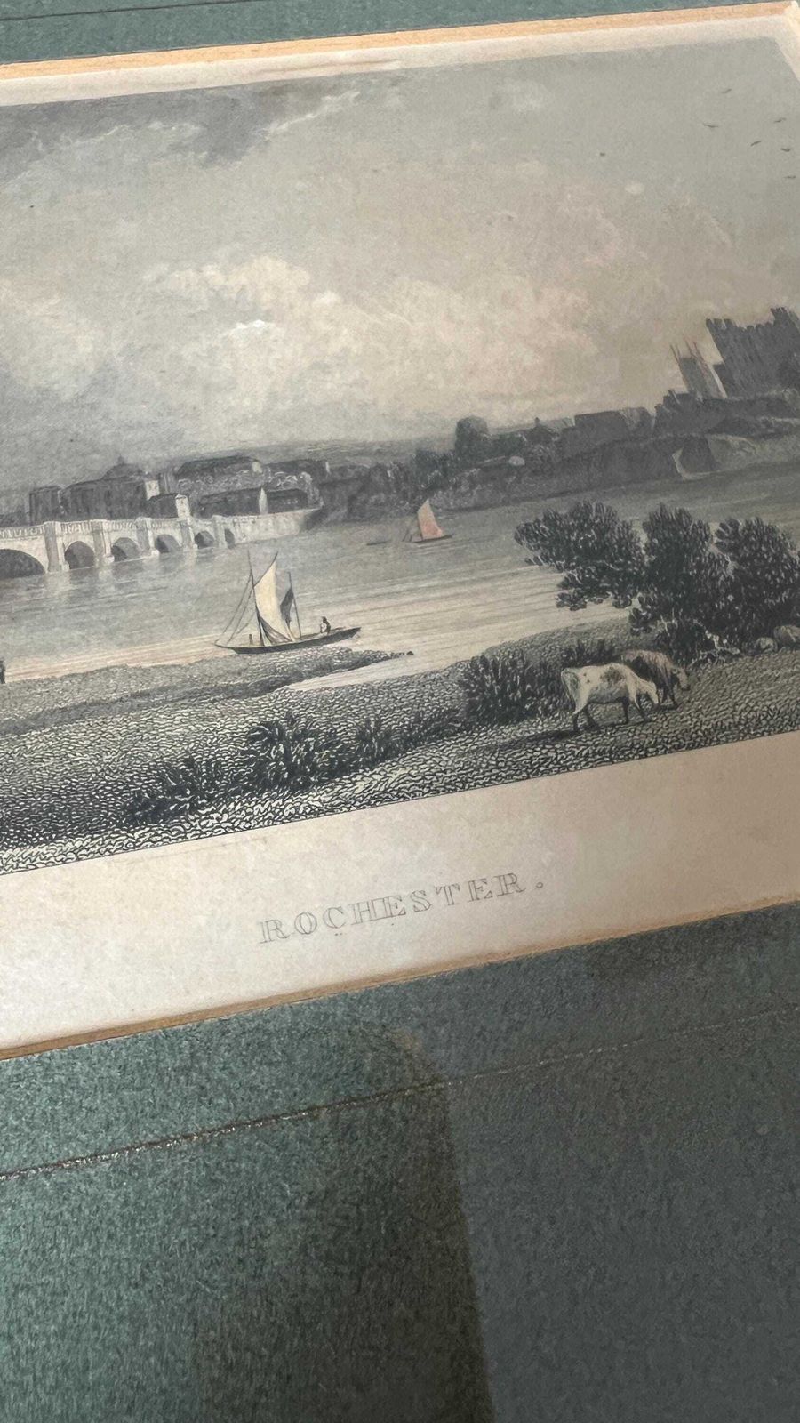 Antique 1830 Picture Of Rochester By William Westall, Engraved By Edward Finden photo for sale