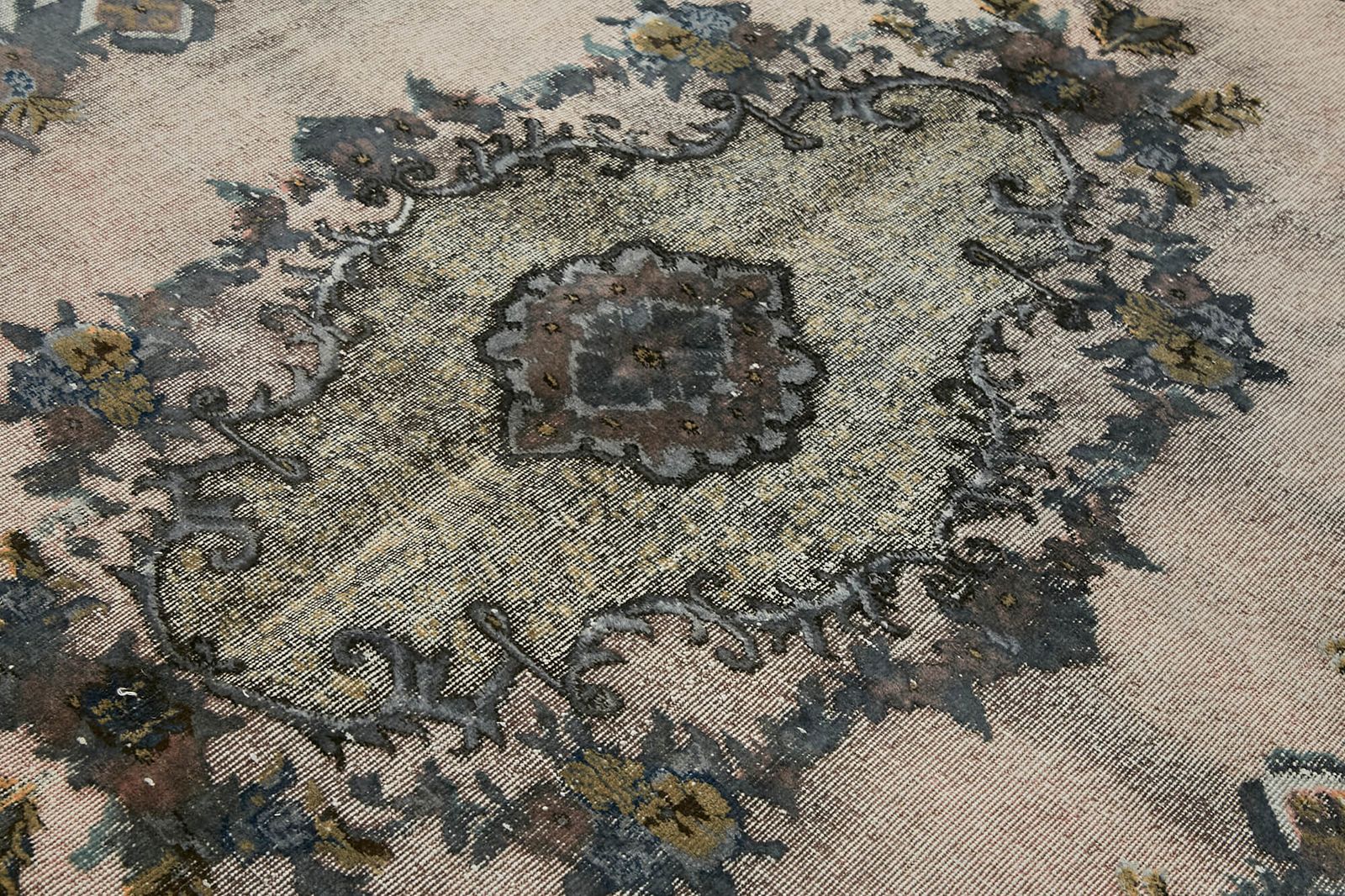 Handmade Vintage Grey Overdyed Rug 217 Cm X 313 Cm photo 810.0