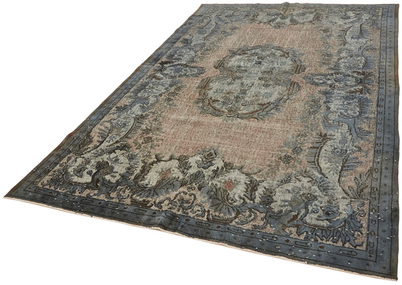 Handmade Vintage Grey Overdyed Rug 210 Cm X 326 Cm photo for sale