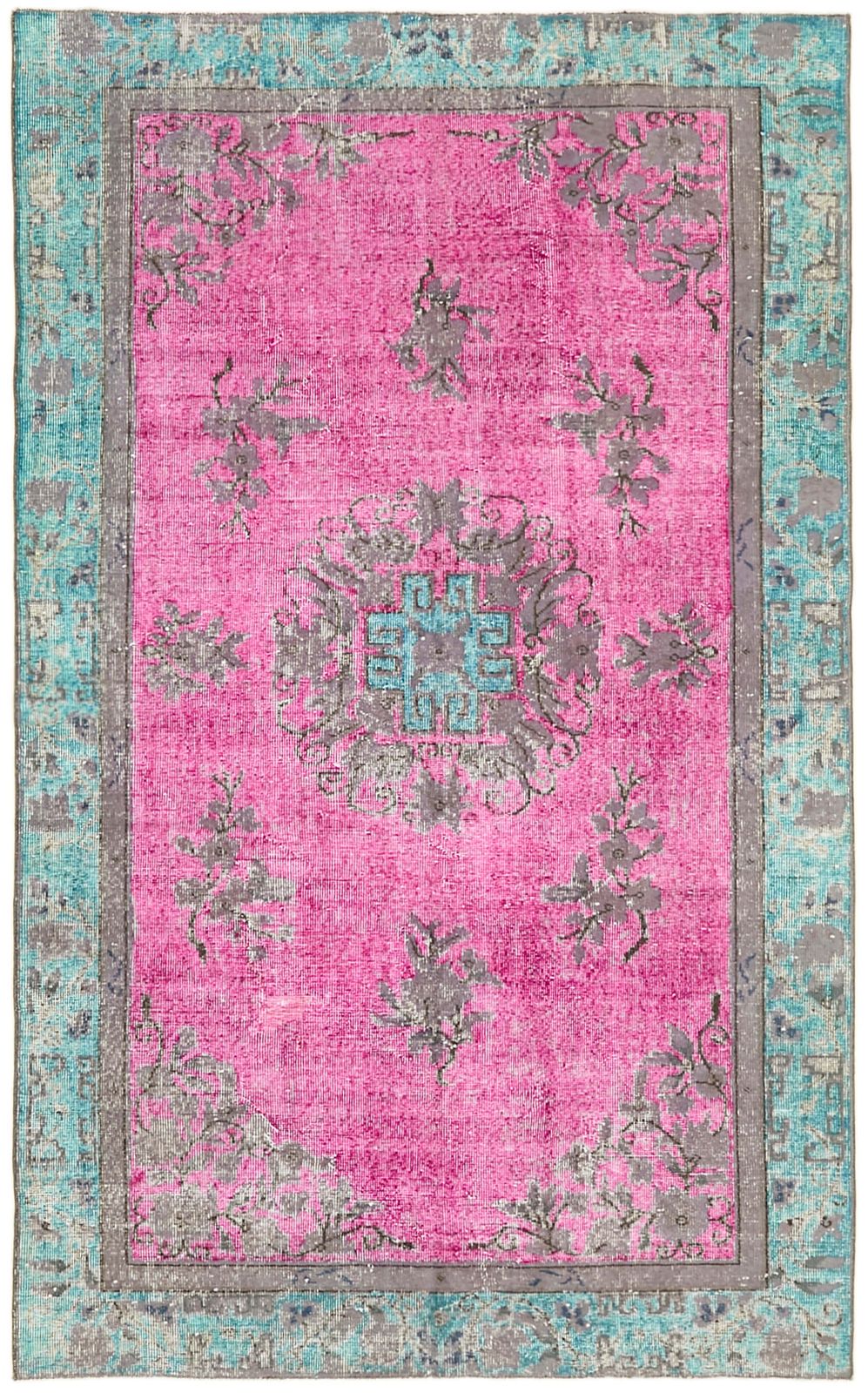 Handmade Vintage Multicolor Overdyed Rug 262 Cm X 163 Cm