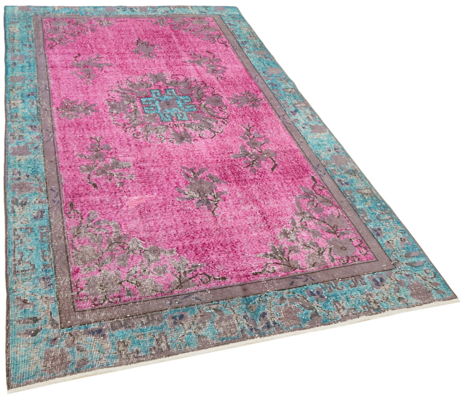 Handmade Vintage Multicolor Overdyed Rug 262 Cm X 163 Cm photo furniture