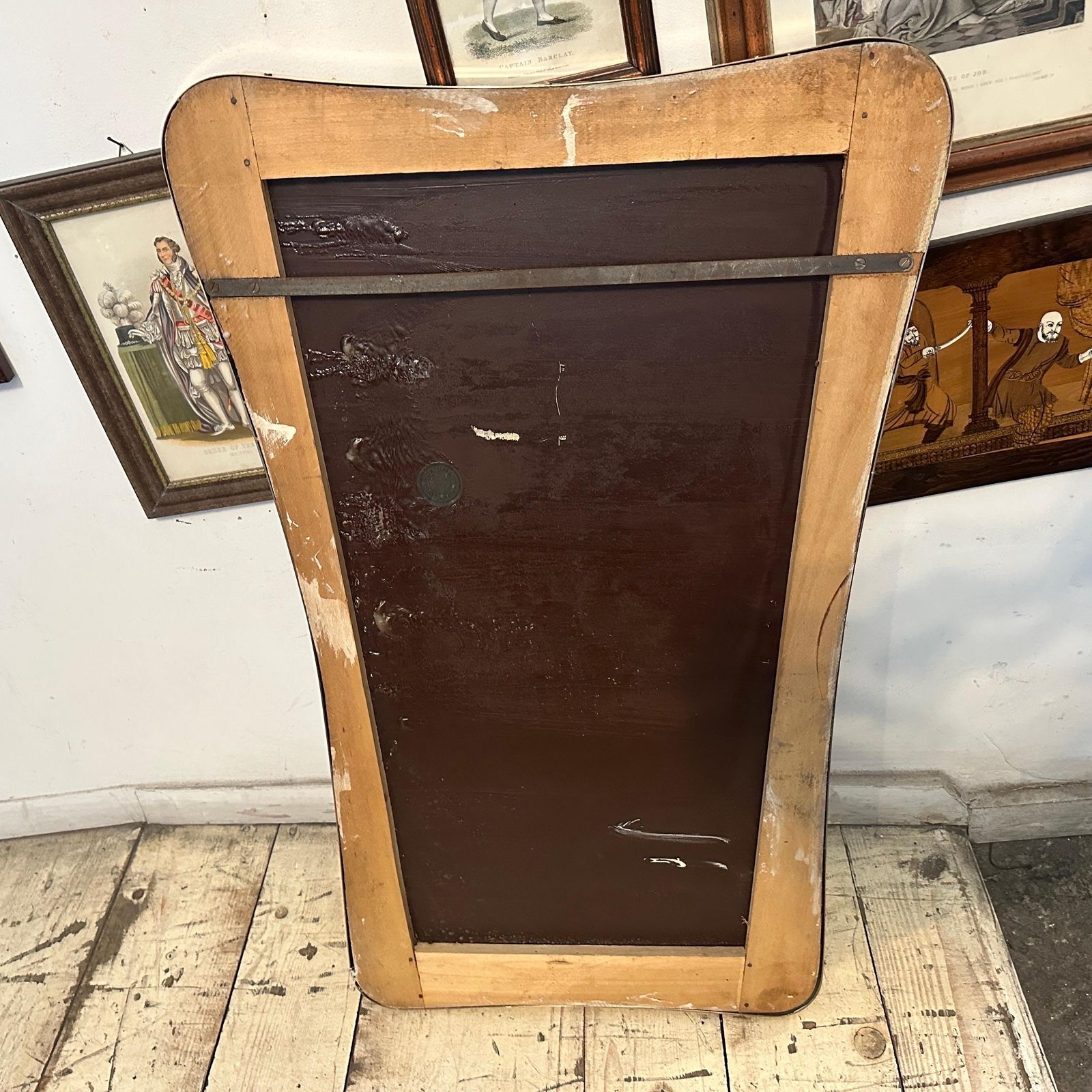 1950s Rare Gio Ponti Style Mid Century Modern Biscuit Shaped Italian Wall Mirror photo vintage
