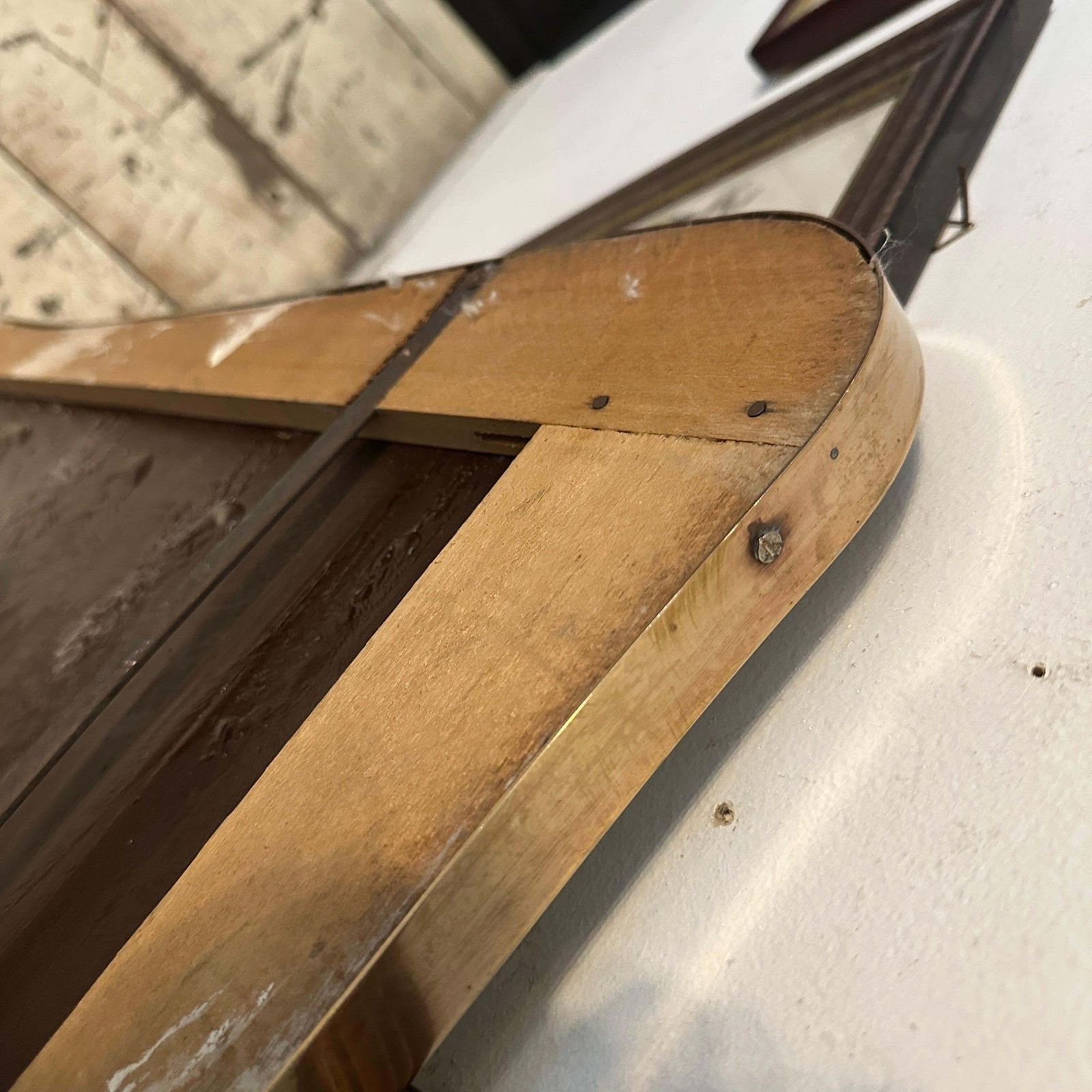 photo for sale 1950s Rare Gio Ponti Style Mid Century Modern Biscuit Shaped Italian Wall Mirror